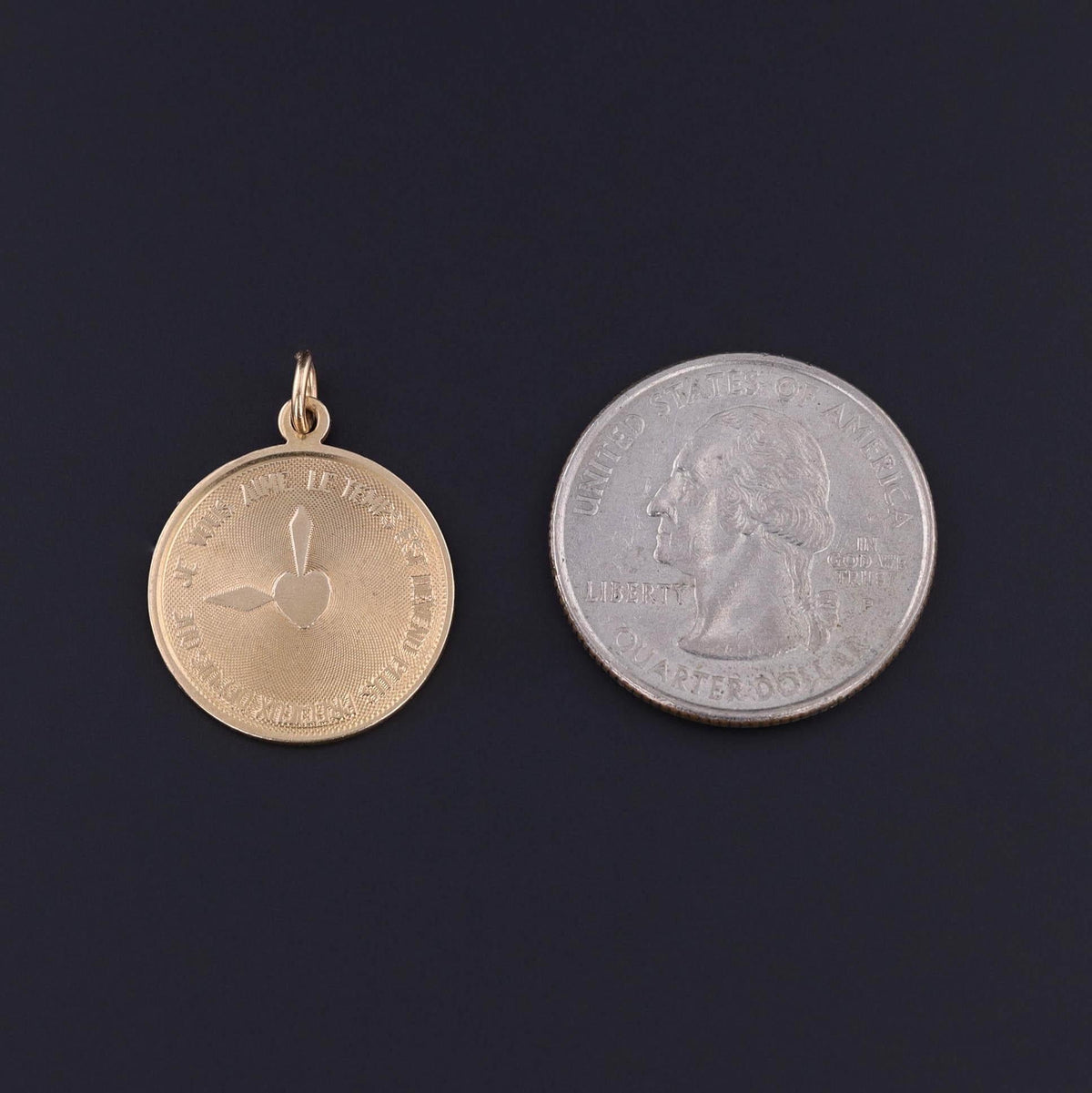 Vintage Love Token Pendant of 14k Gold - Trademark Antiques