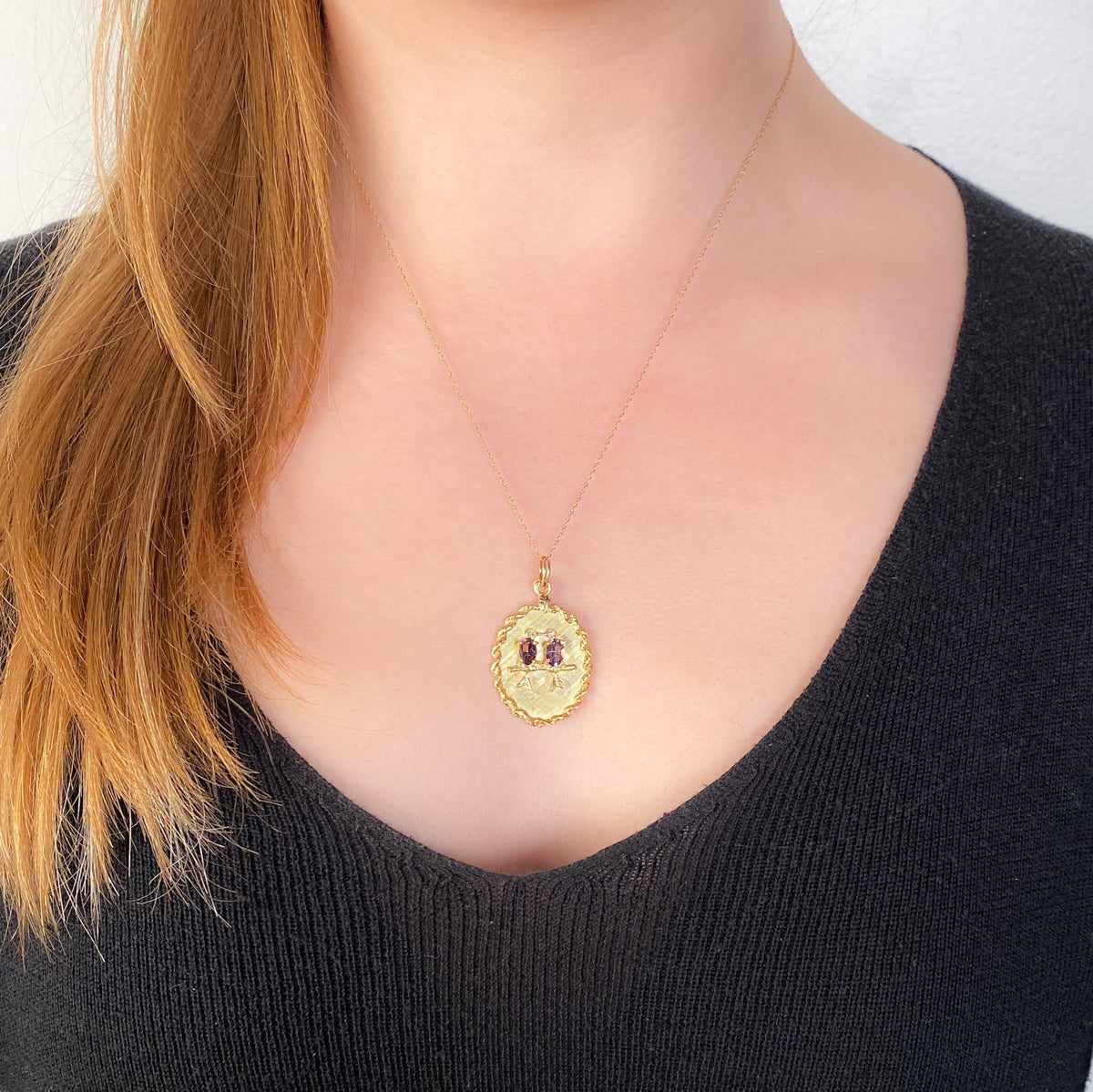 Vintage Lovebirds Pendant of 9ct Gold - Trademark Antiques