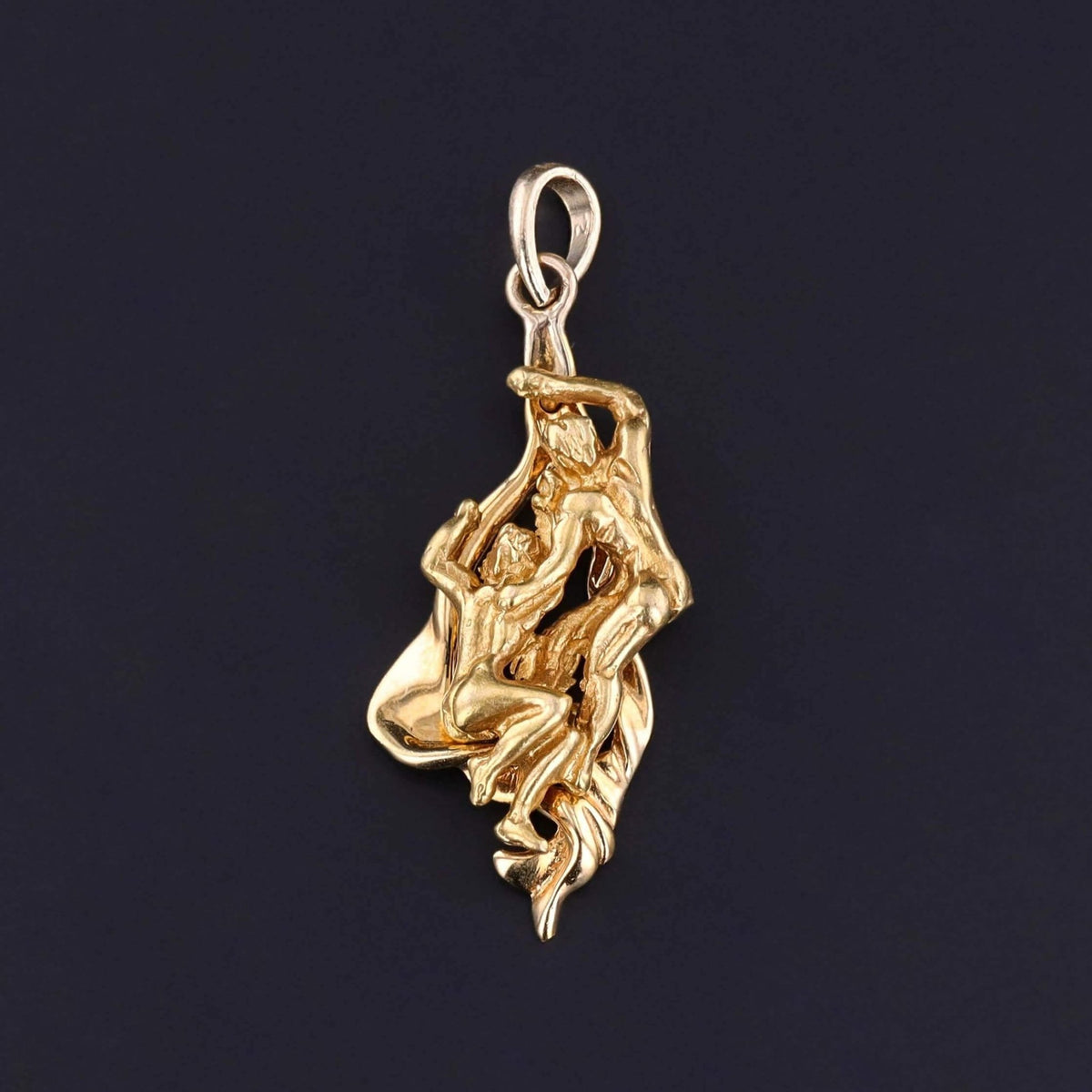 Vintage Lovers Pendant of 14k Gold - Trademark Antiques