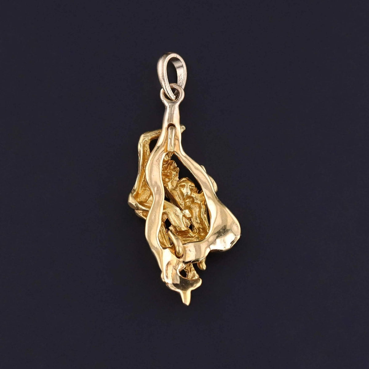Vintage Lovers Pendant of 14k Gold - Trademark Antiques