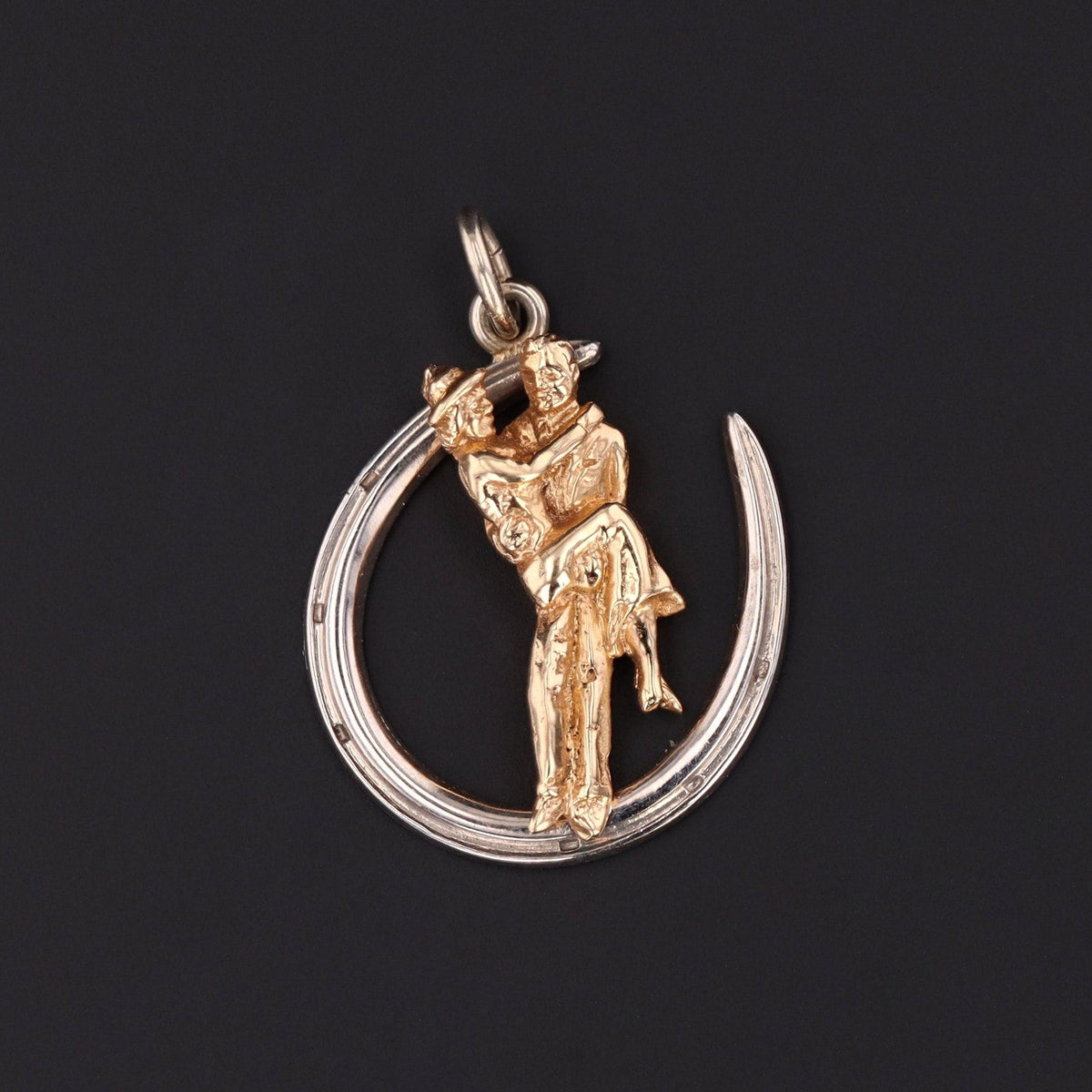 Vintage Lucky in Love Couple Charm of 14k Gold - Trademark Antiques