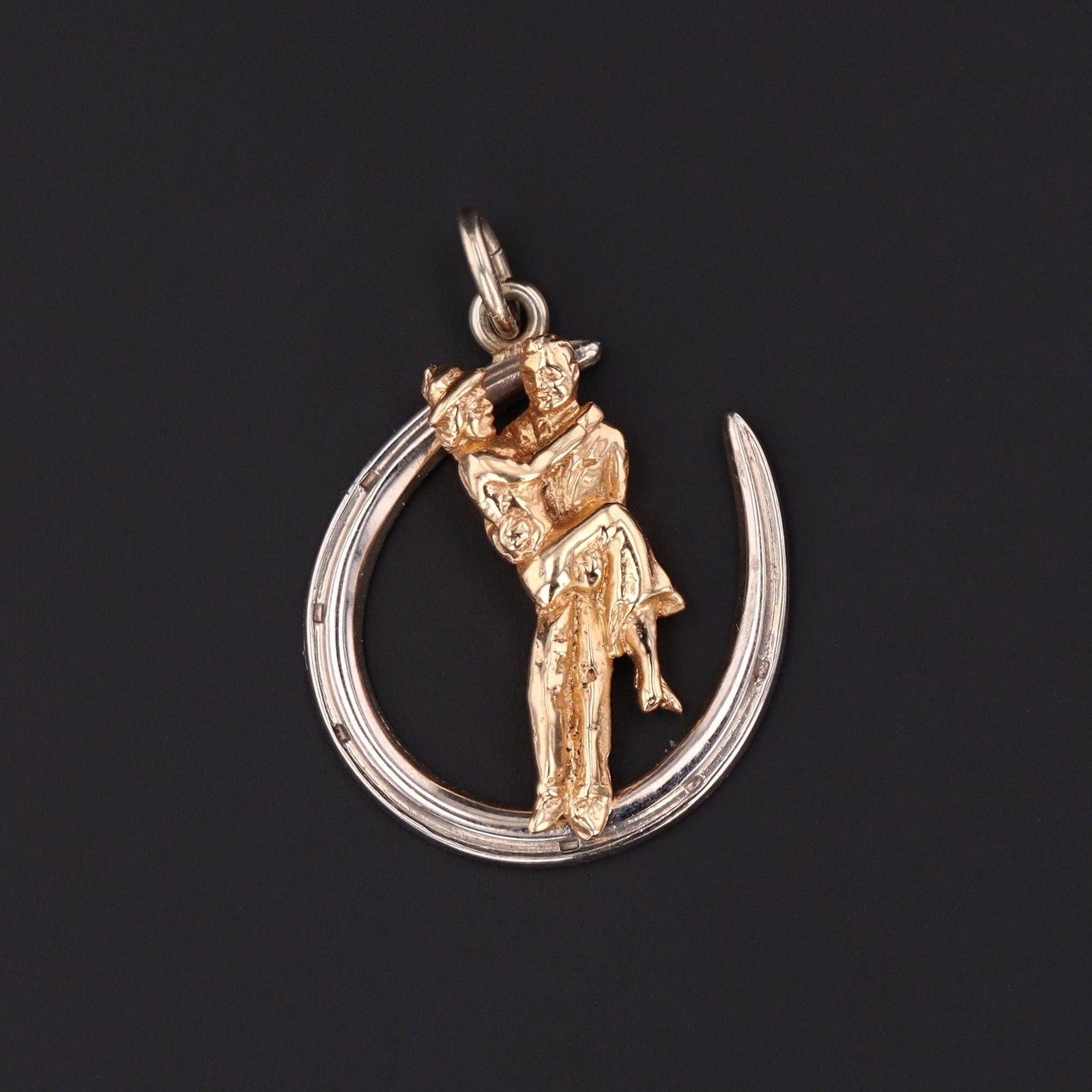 Vintage Lucky in Love Couple Charm of 14k Gold - Trademark Antiques