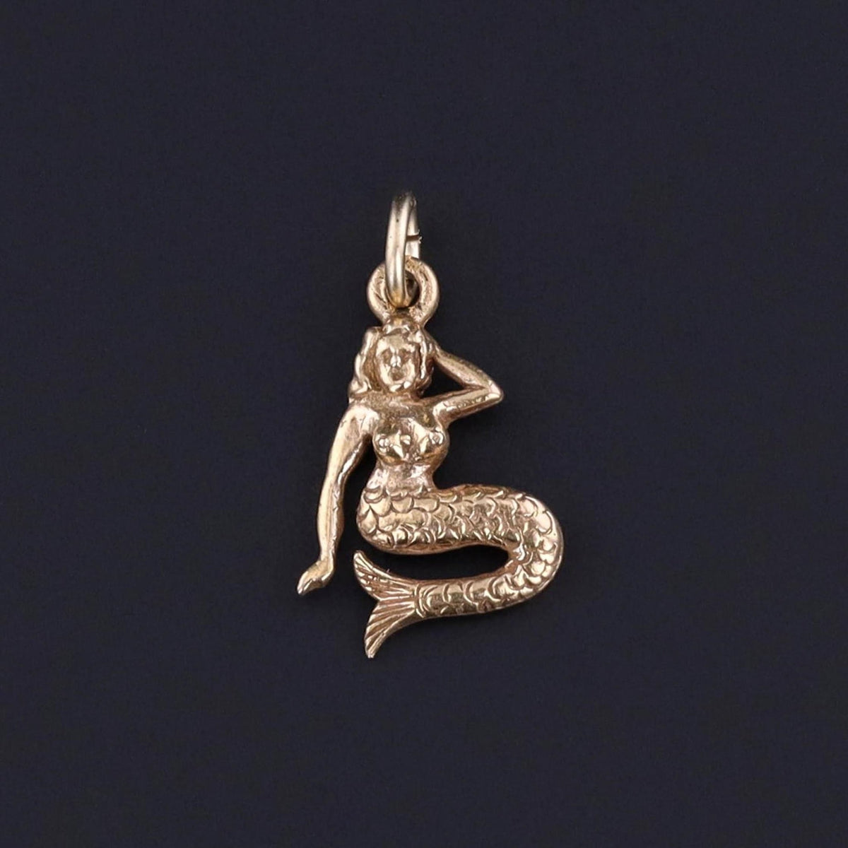 Vintage Mermaid Charm of 10k Gold - Trademark Antiques