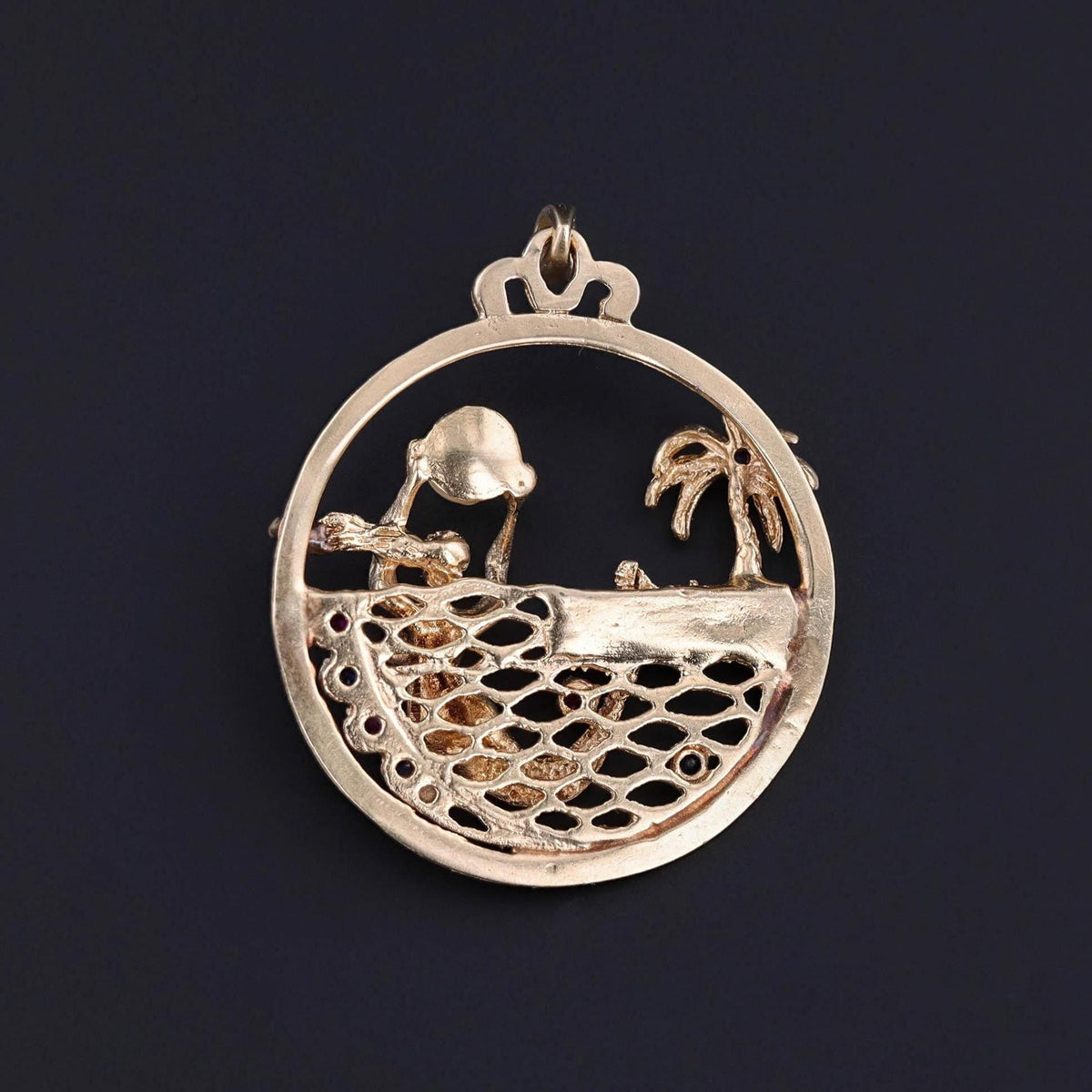 vintage mermaid pendant of 14k Gold - Trademark Antiques