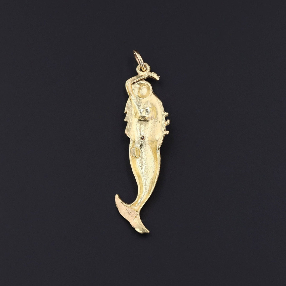 Vintage Mermaid Pendant of 18k Gold - Trademark Antiques