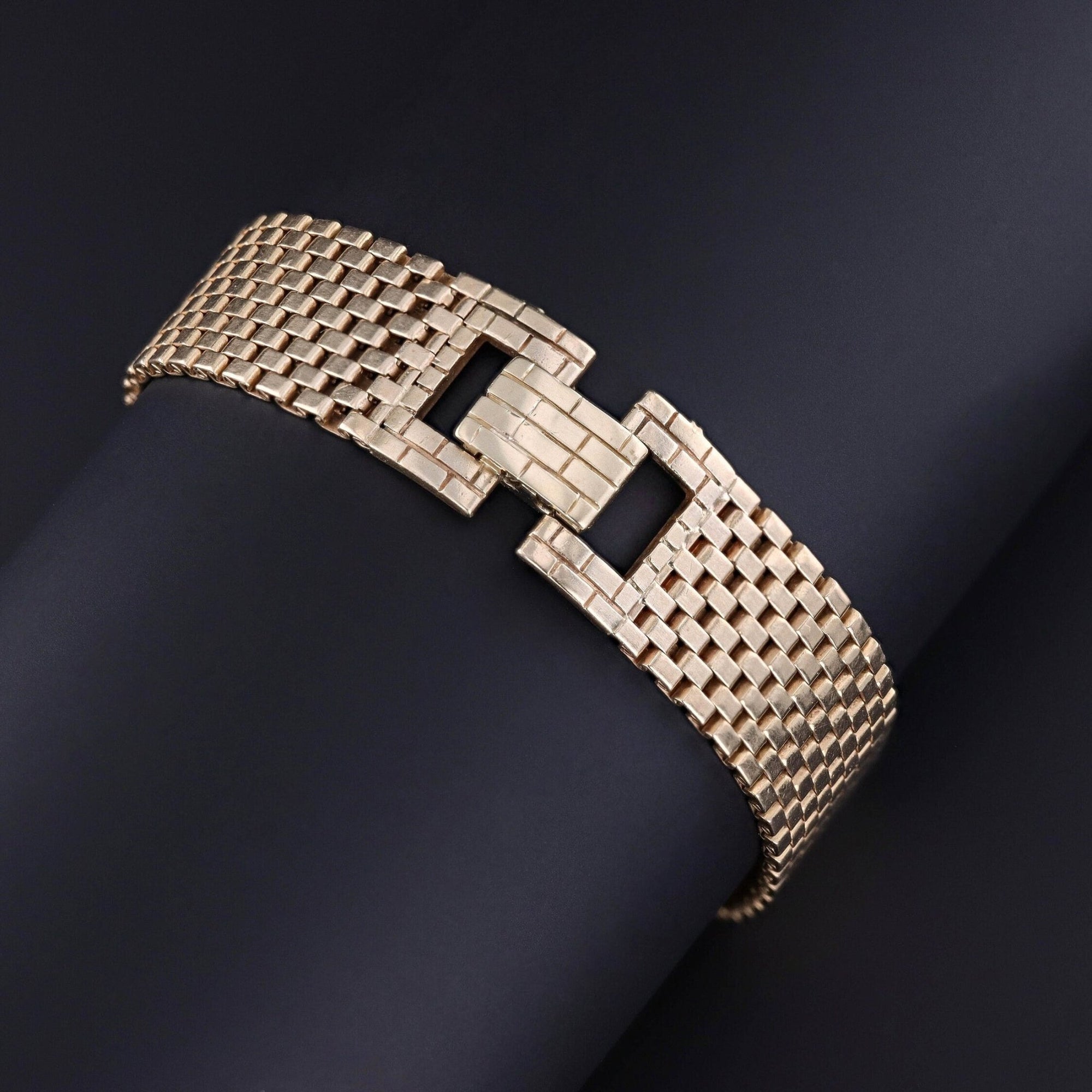 Vintage Mid Century Panther Link Bracelet of 14k Gold - Trademark Antiques