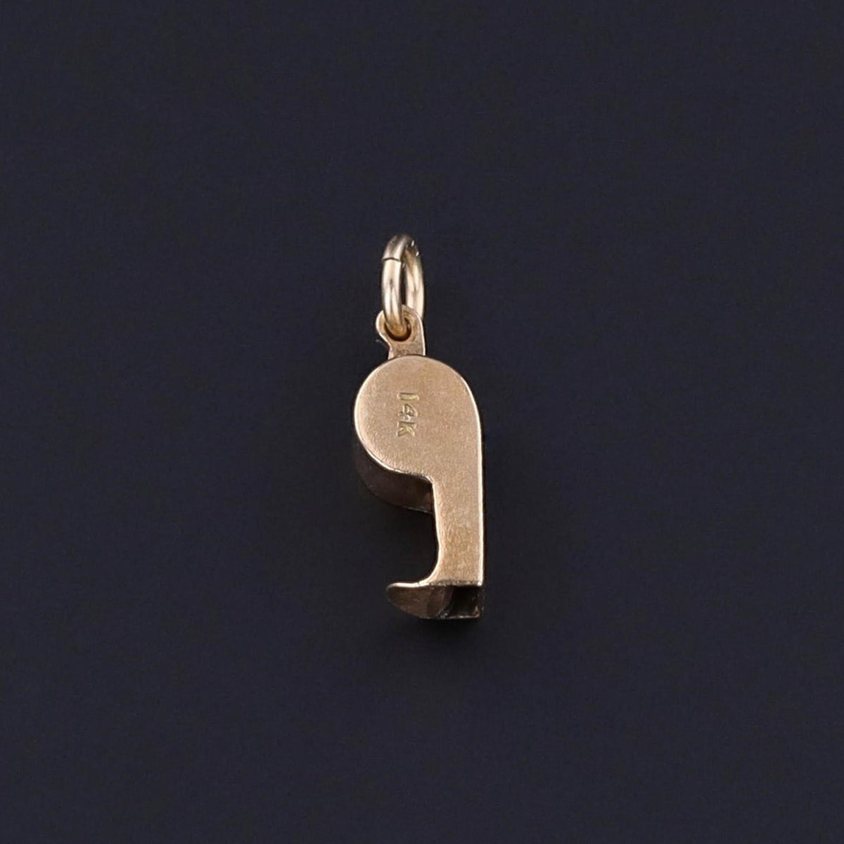 Vintage Miniature Whistle Charm of 14k Gold - Trademark Antiques