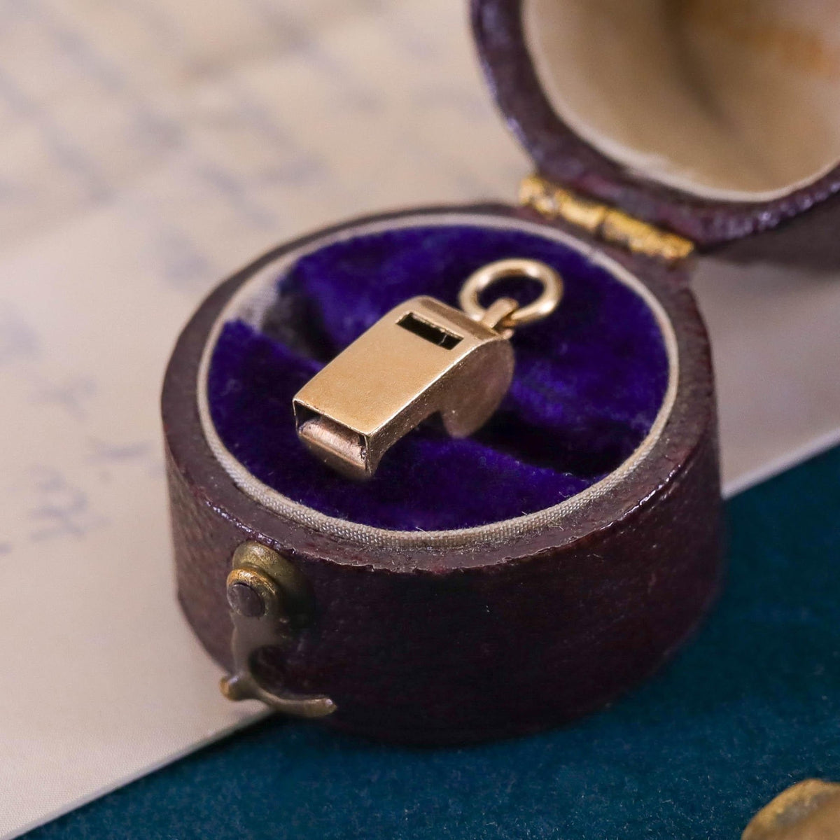 Vintage Miniature Whistle Charm of 14k Gold - Trademark Antiques
