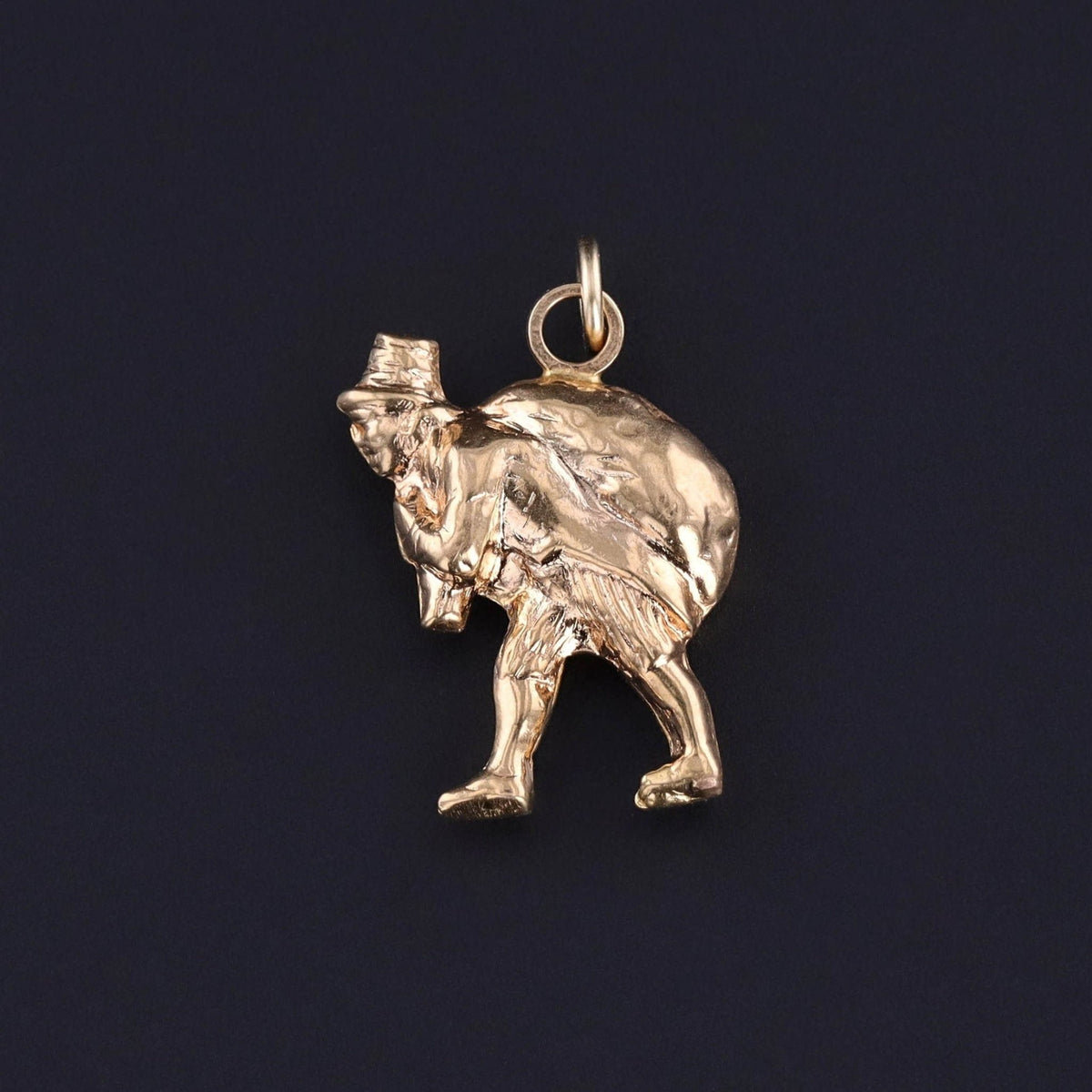 Vintage Money Bag Charm of 18k Gold - Trademark Antiques