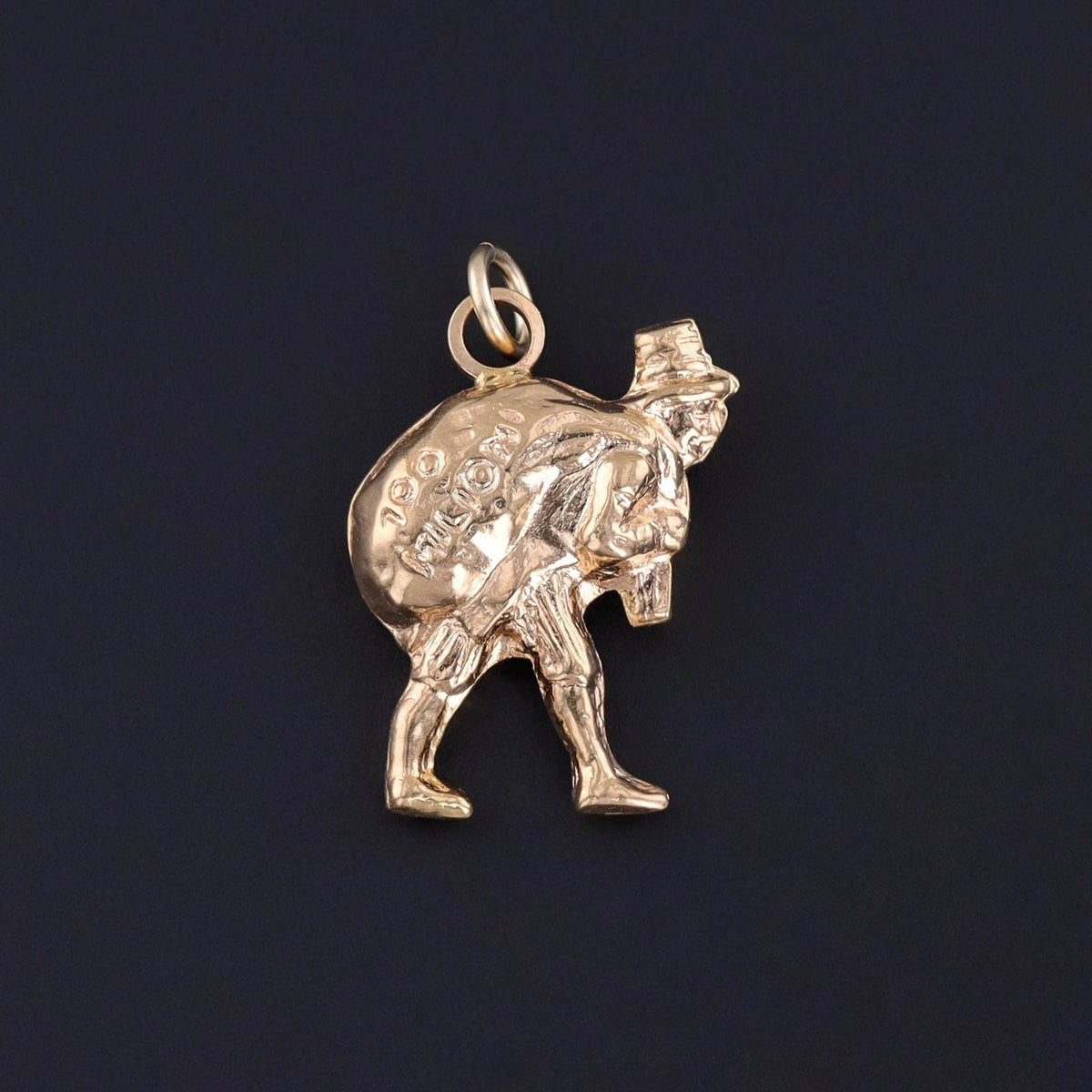 Vintage Money Bag Charm of 18k Gold - Trademark Antiques