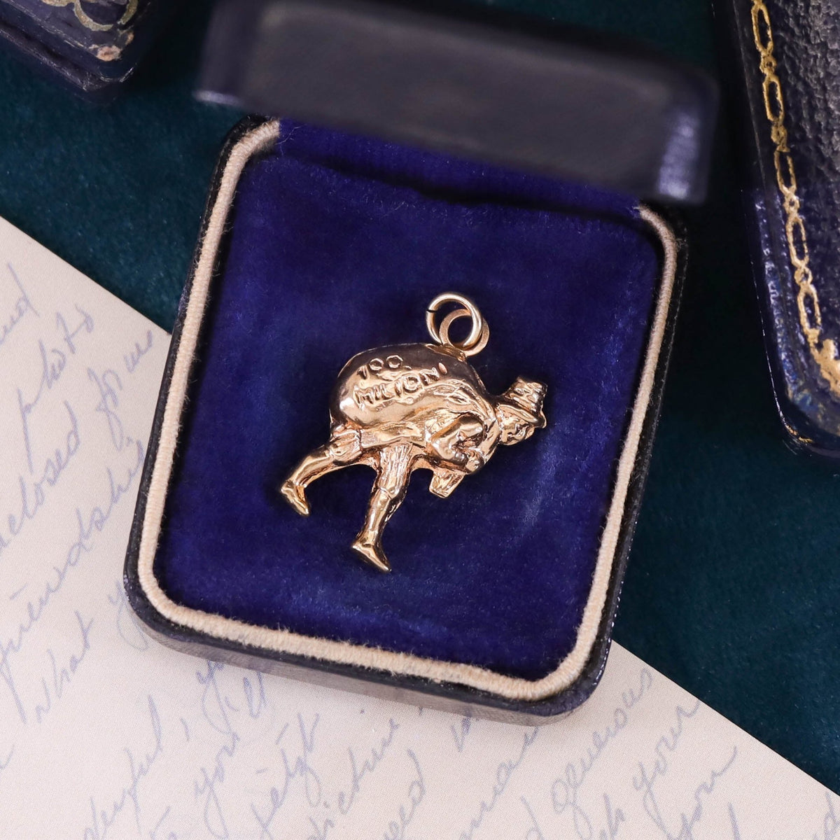 Vintage Money Bag Charm of 18k Gold - Trademark Antiques