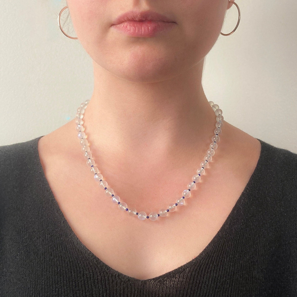 Vintage Moonstone and Lapis Necklace - Trademark Antiques