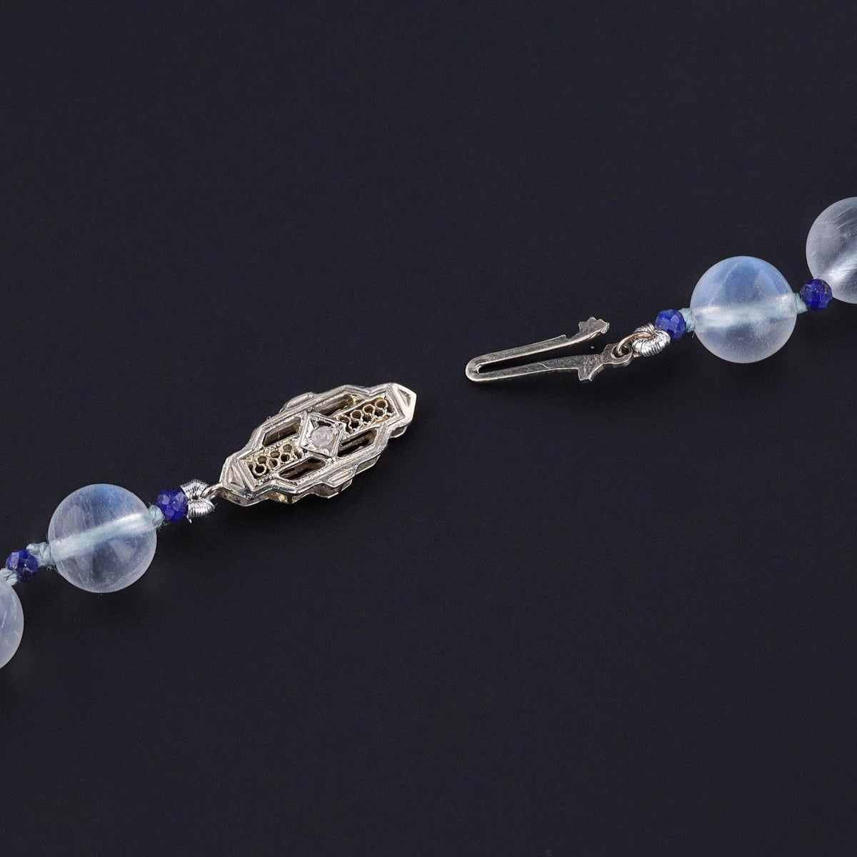 Vintage Moonstone and Lapis Necklace - Trademark Antiques