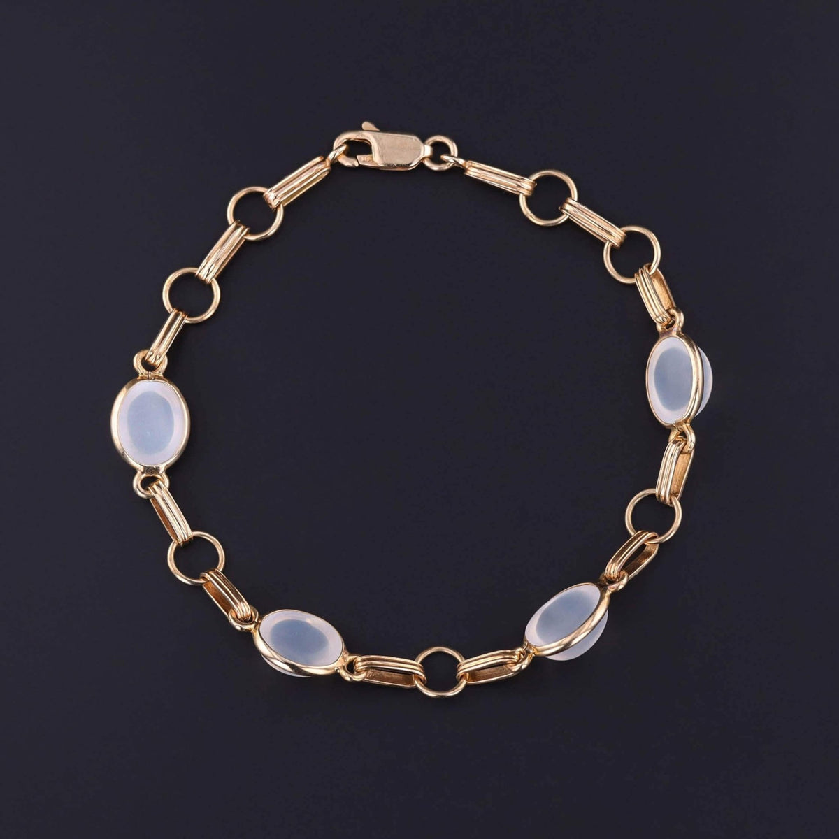 Vintage Moonstone Bracelet of 14k Gold - Trademark Antiques