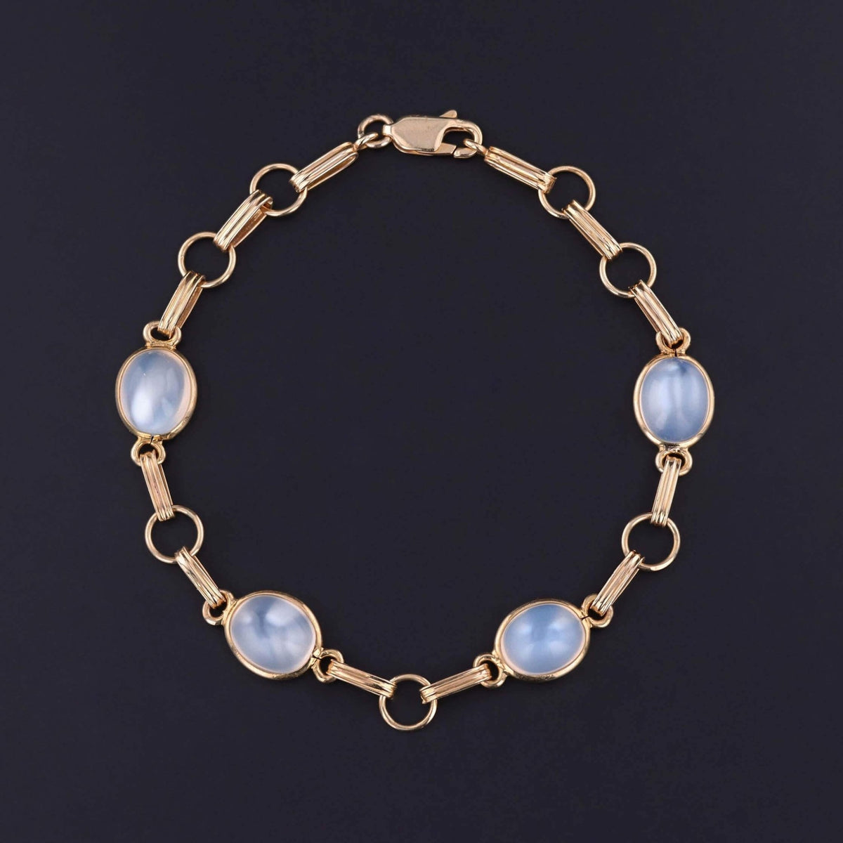 Vintage Moonstone Bracelet of 14k Gold - Trademark Antiques