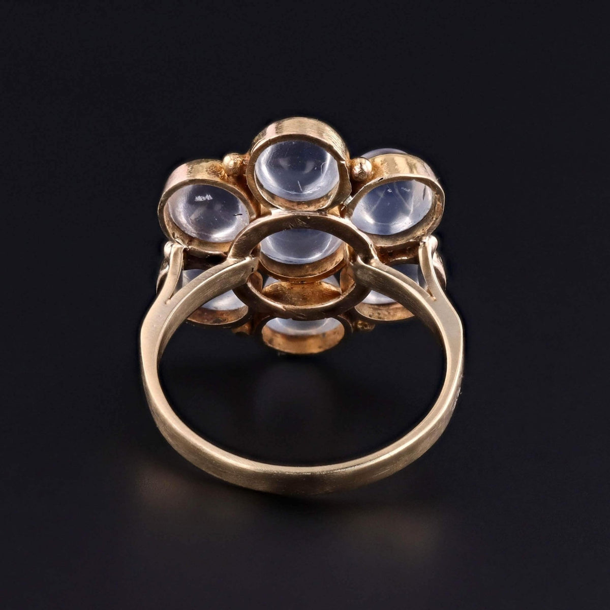 Vintage Moonstone Flower Ring of 14k Gold - Trademark Antiques