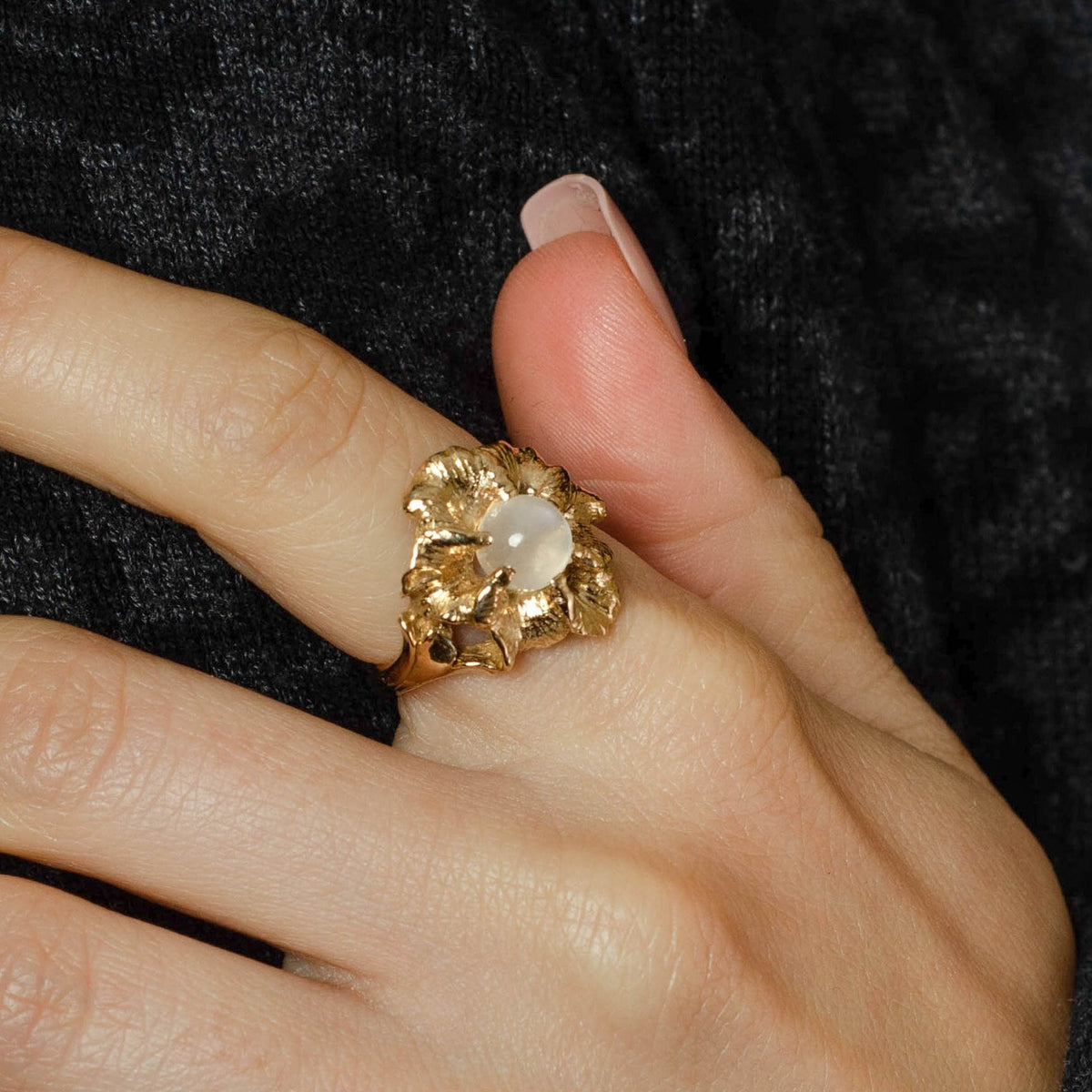 Vintage Moonstone Ring of 14k Gold - Trademark Antiques