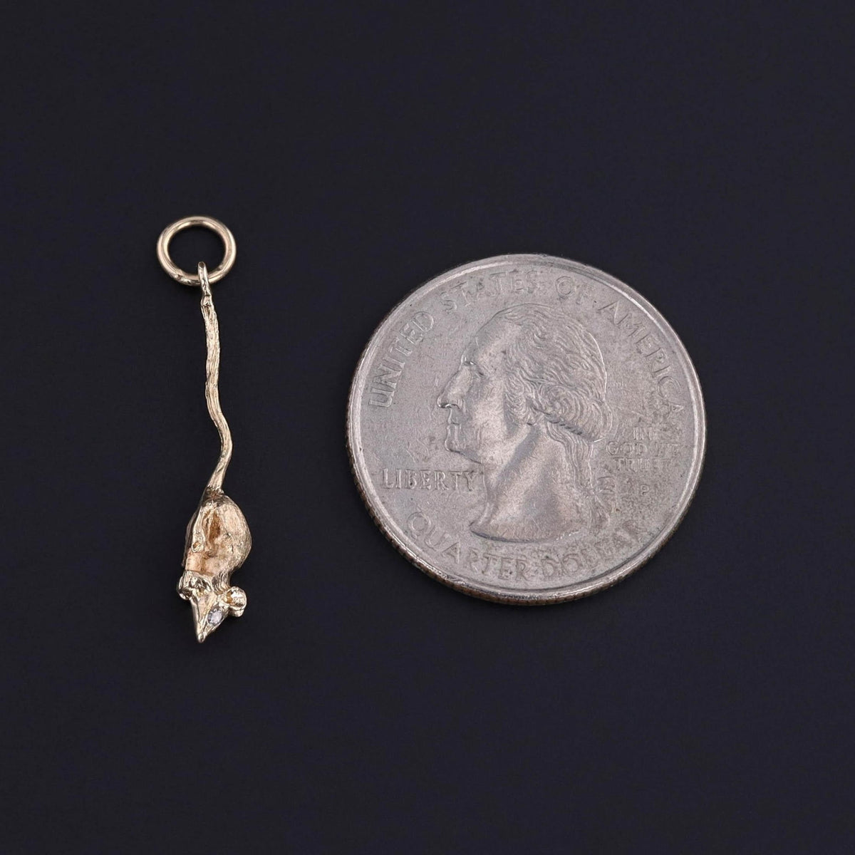 Vintage Mouse Charm of 14k Gold - Trademark Antiques