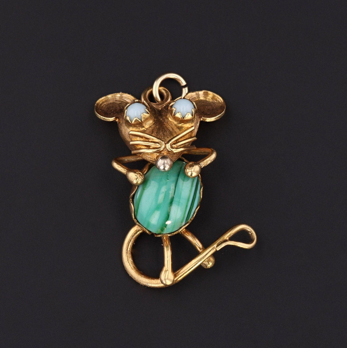 Vintage Mouse Pendant of 18k Gold - Trademark Antiques
