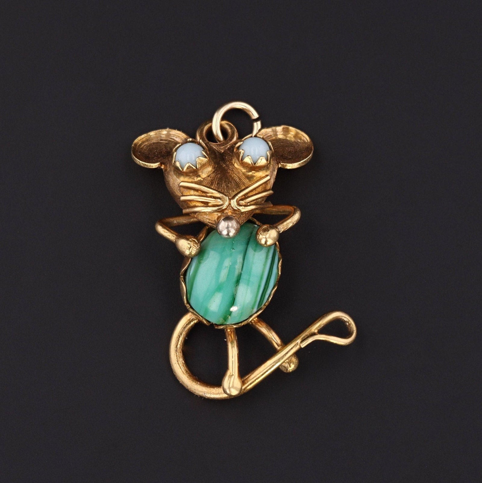 Vintage Mouse Pendant of 18k Gold - Trademark Antiques