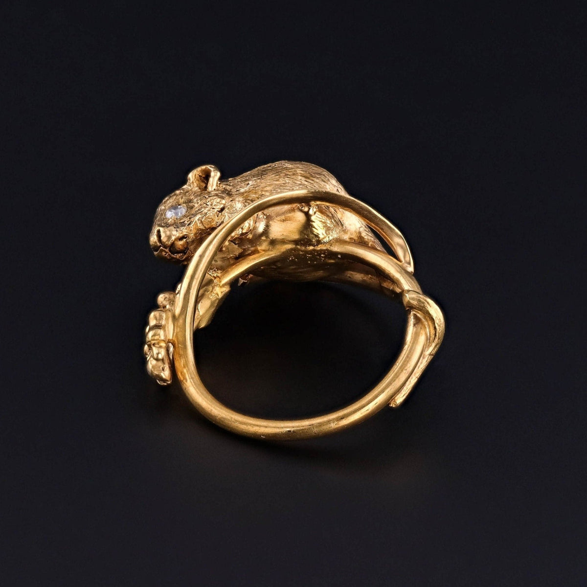 Vintage Mouse Ring of 10k &amp; 18k Gold - Trademark Antiques