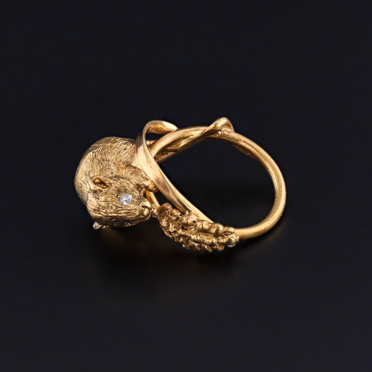 Vintage Mouse Ring of 10k &amp; 18k Gold - Trademark Antiques