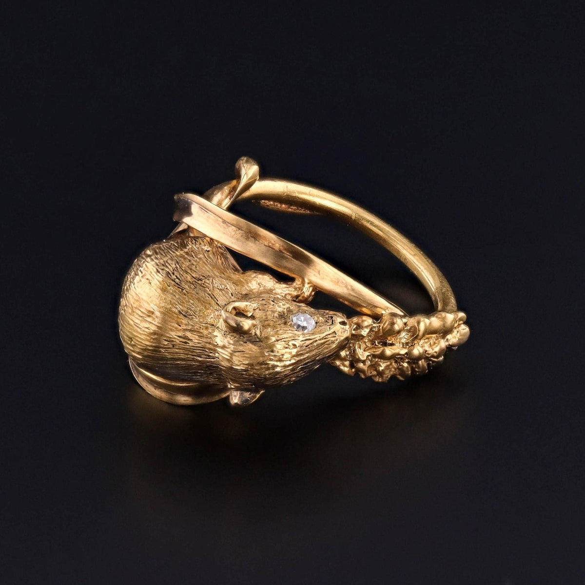 Vintage Mouse Ring of 10k &amp; 18k Gold - Trademark Antiques