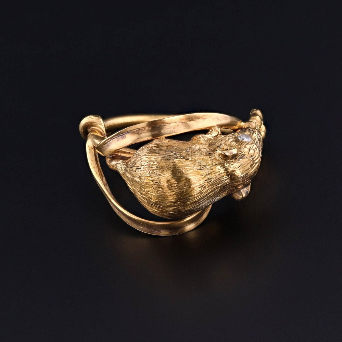 Vintage Mouse Ring of 10k &amp; 18k Gold - Trademark Antiques