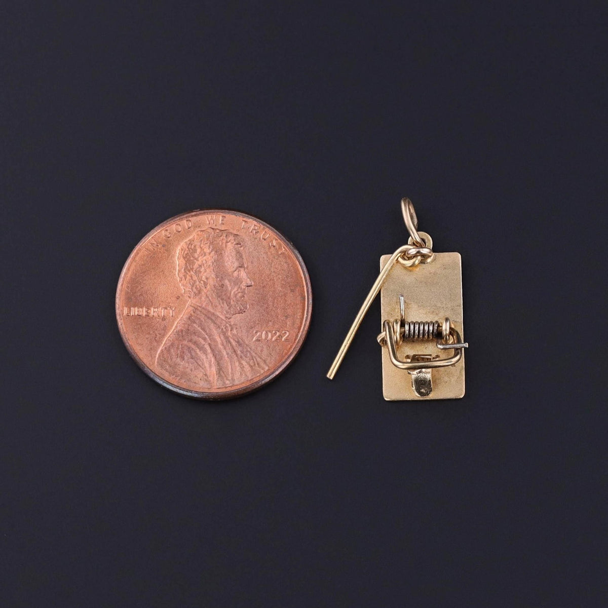 Vintage Mousetrap Charm of 14k Gold - Trademark Antiques