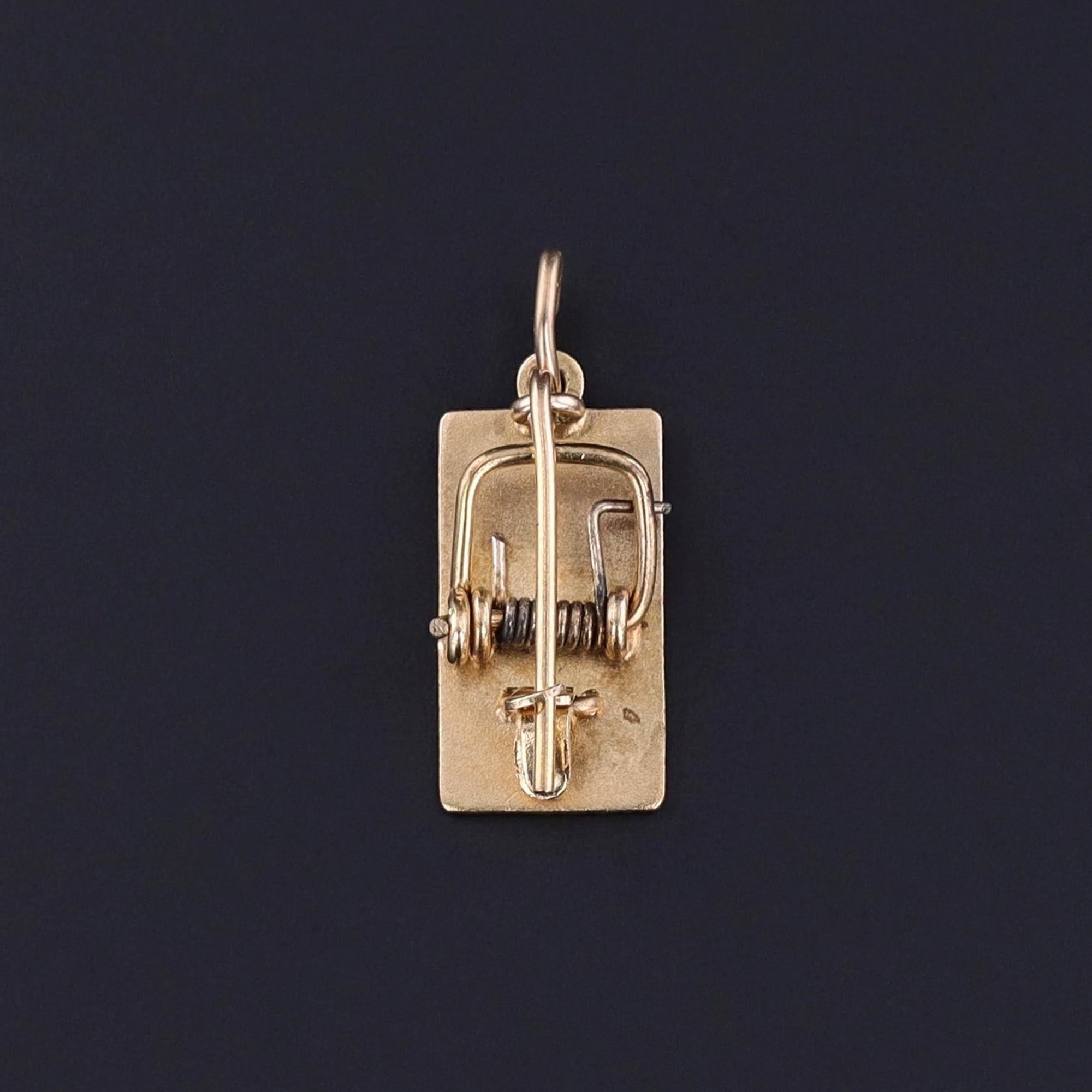 Vintage Mousetrap Charm of 14k Gold - Trademark Antiques