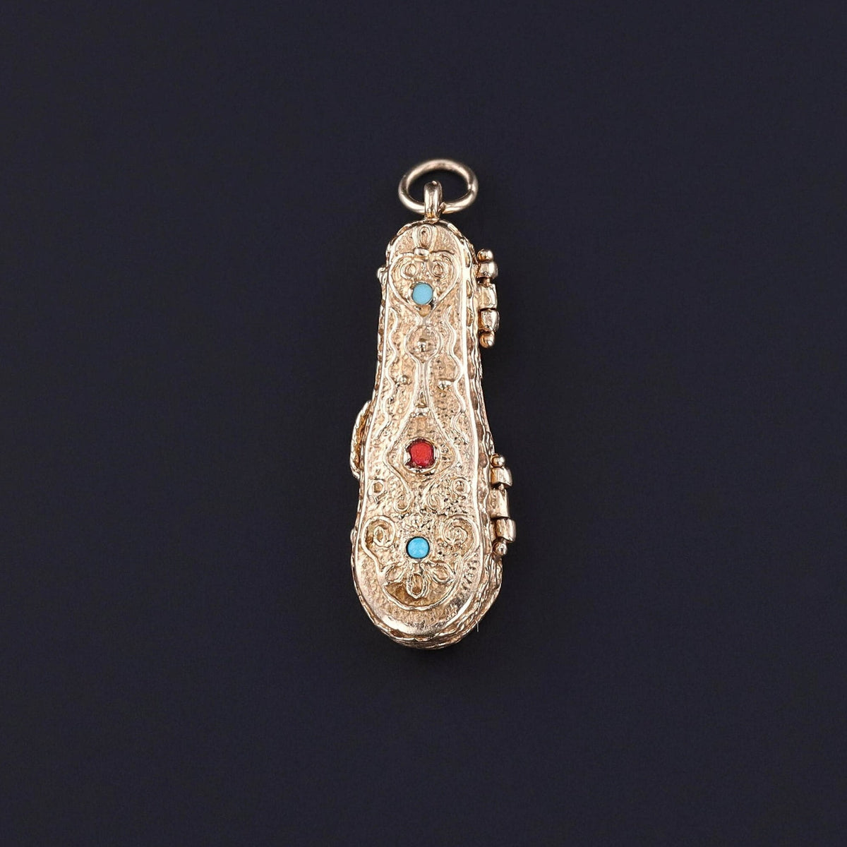 Vintage Moveable 14k Gold Violin Charm with a Tiny Violin Inside Case - Trademark Antiques