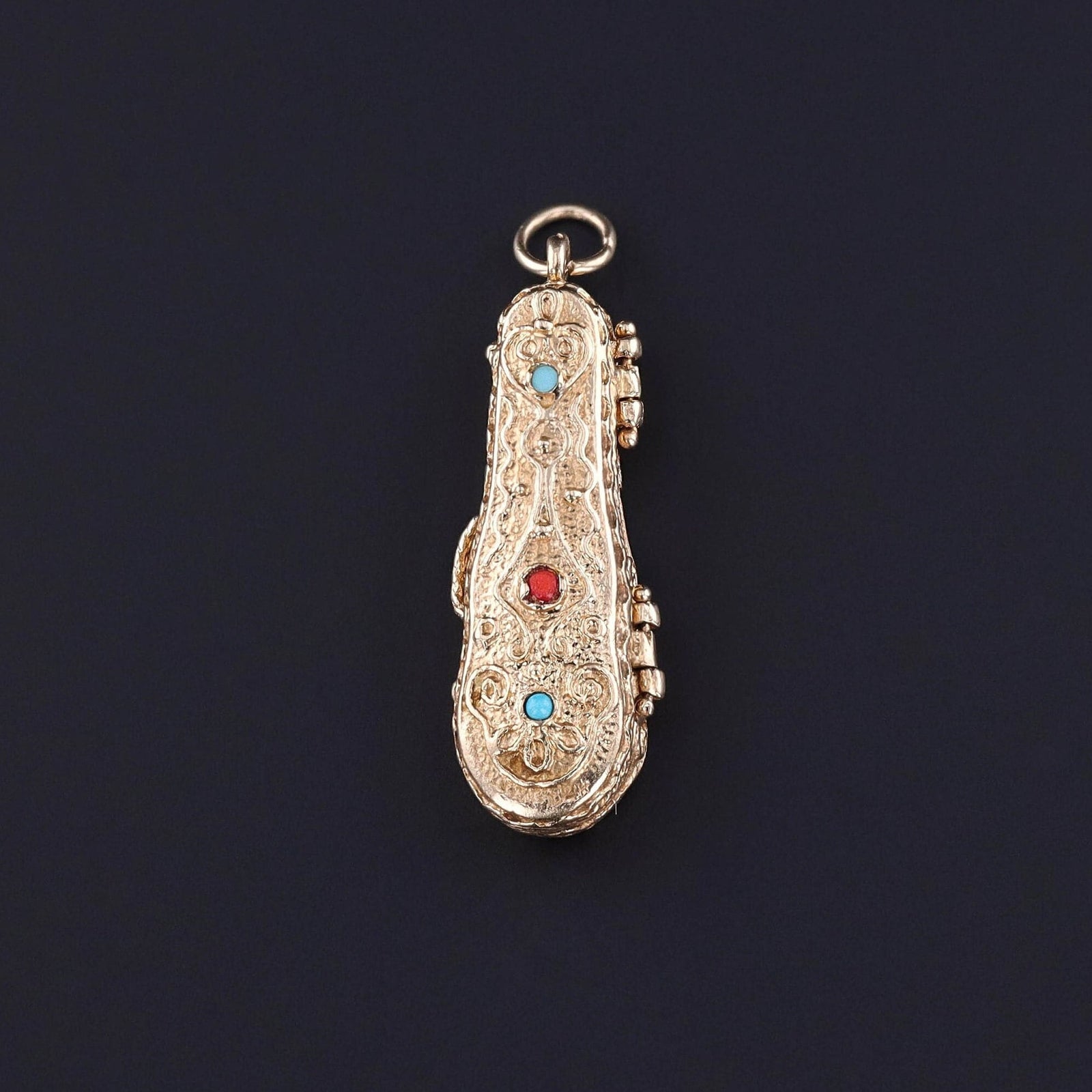 Vintage Moveable 14k Gold Violin Charm with a Tiny Violin Inside Case - Trademark Antiques