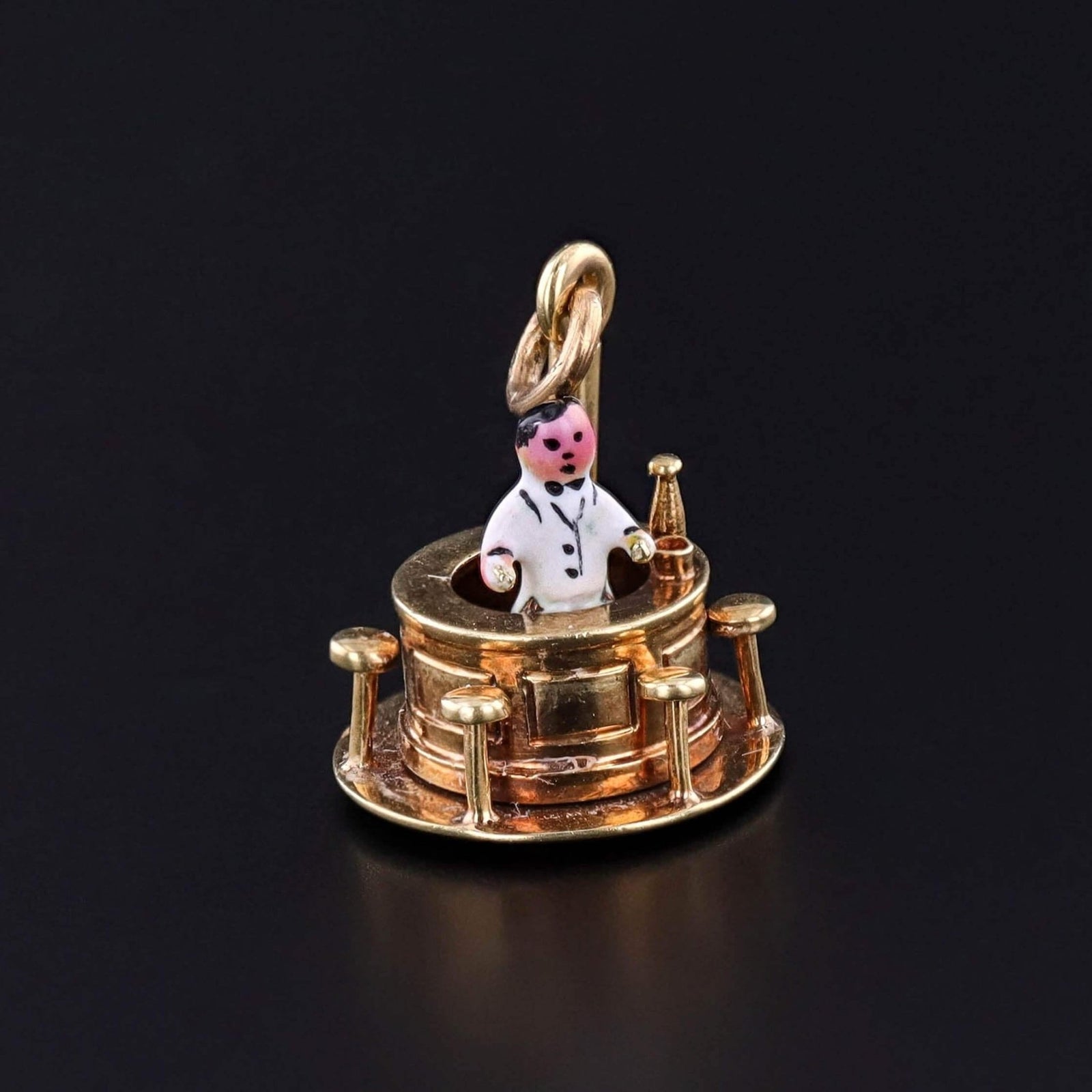 Vintage Moveable Bar Charm of 14k Gold by Sloan & Co. - Trademark Antiques