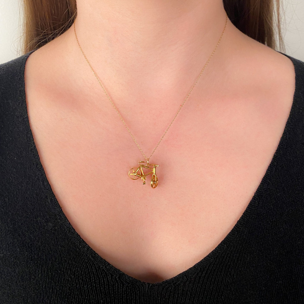 Vintage Moveable Bicycle Charm of 10k Gold - Trademark Antiques
