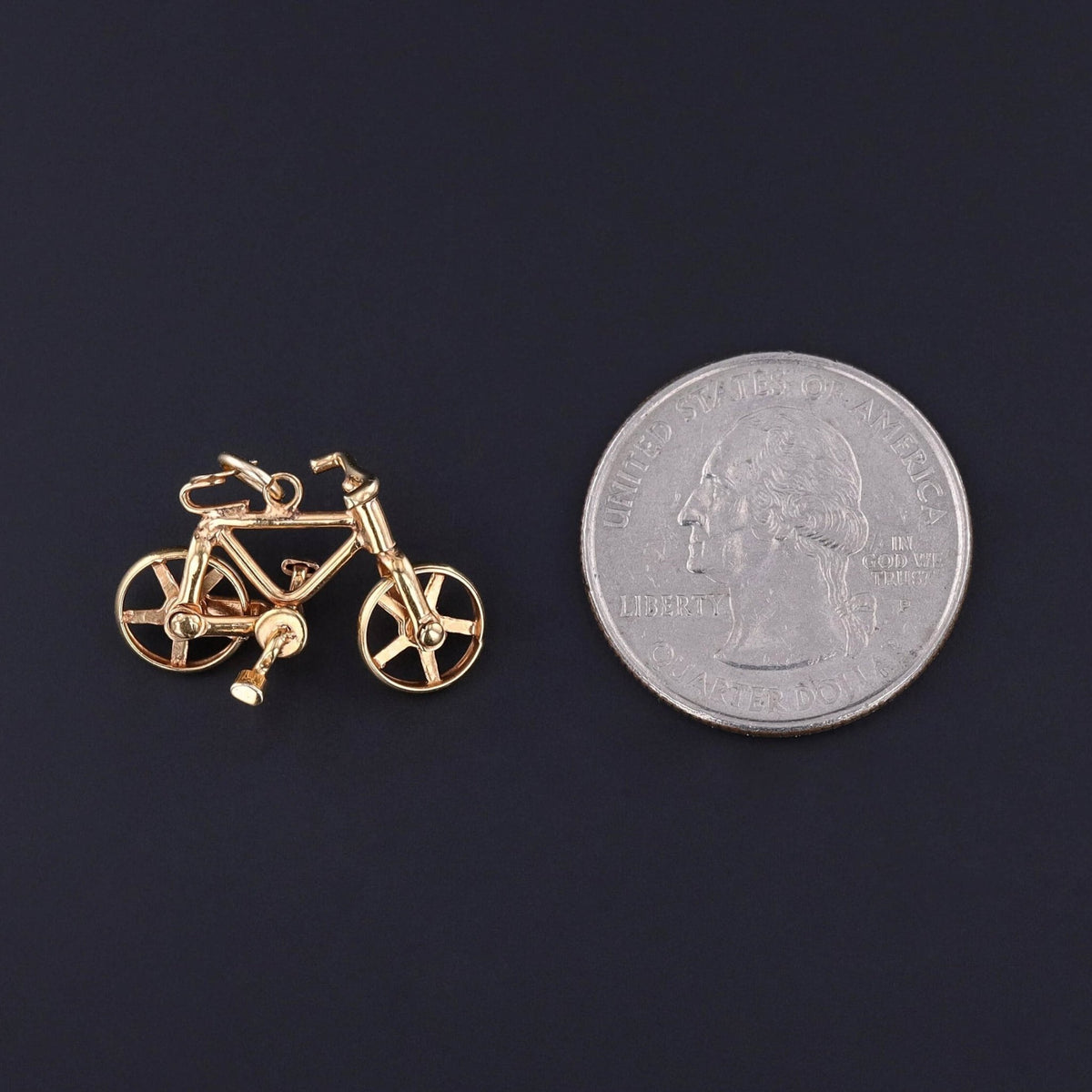 Vintage Moveable Bicycle Charm of 10k Gold - Trademark Antiques