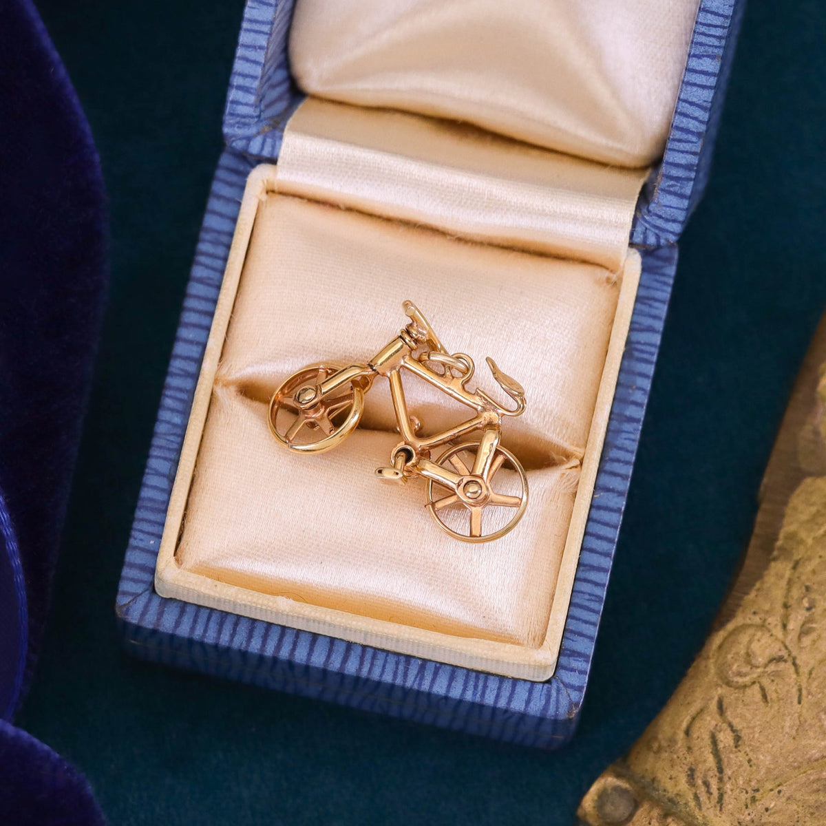 Vintage Moveable Bicycle Charm of 10k Gold - Trademark Antiques