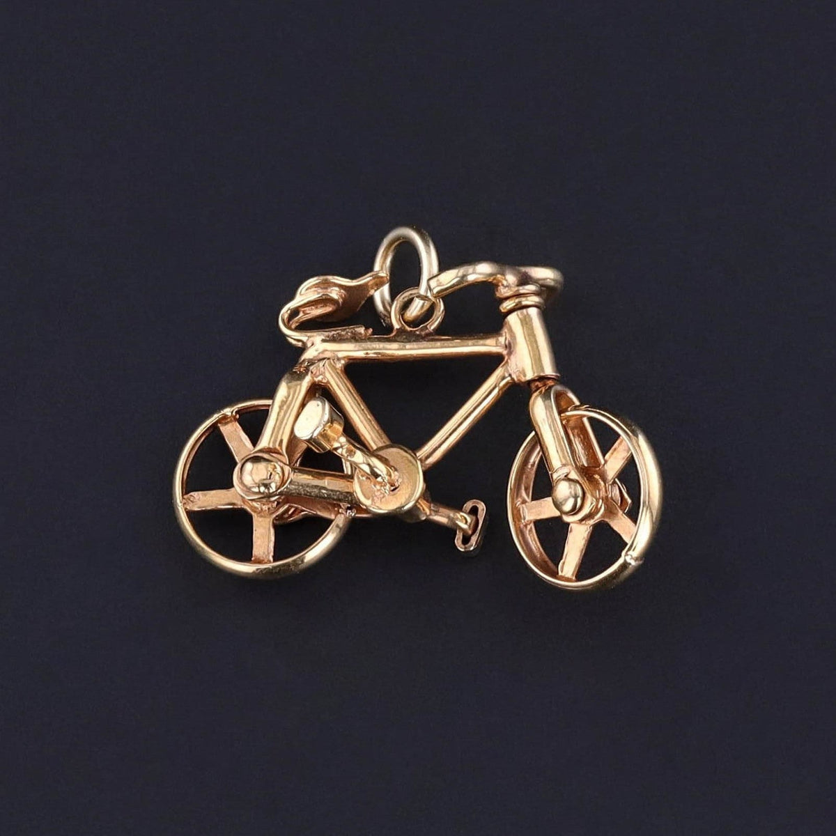 Vintage Moveable Bicycle Charm of 10k Gold - Trademark Antiques