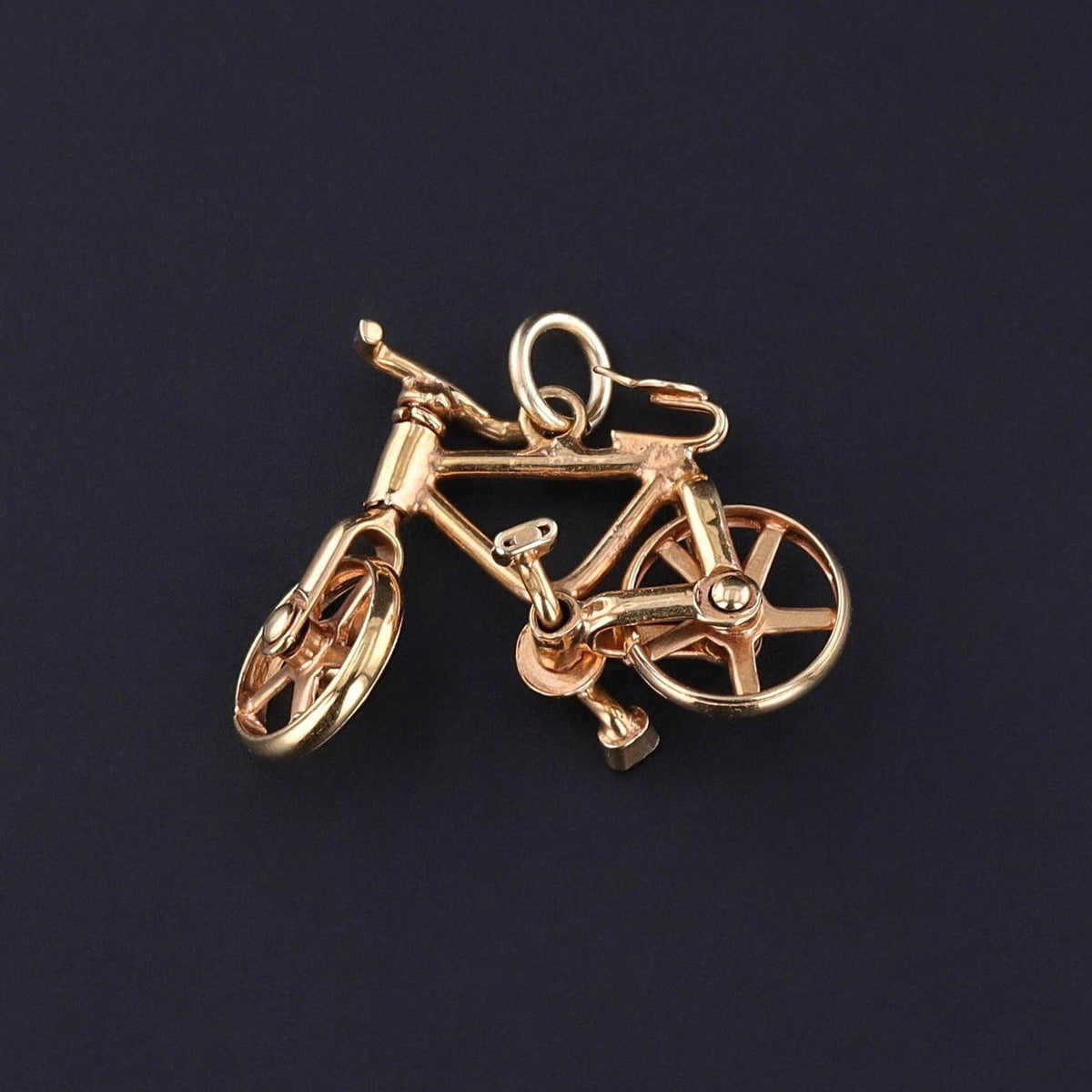 Vintage Moveable Bicycle Charm of 10k Gold - Trademark Antiques