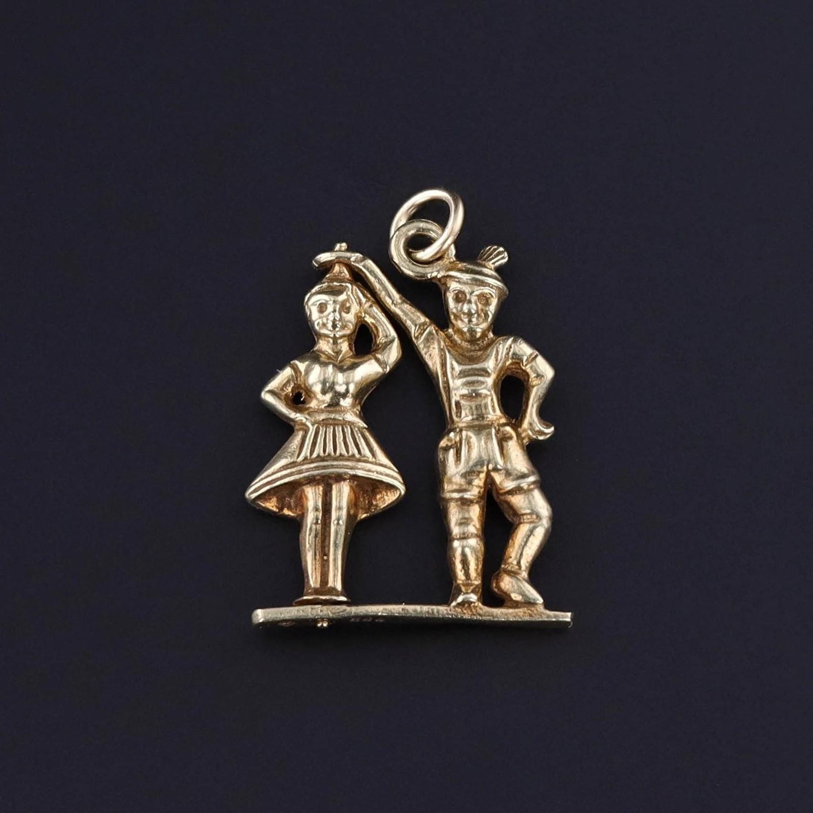 Vintage Moveable Dancers Pendant of 14k Gold - Trademark Antiques