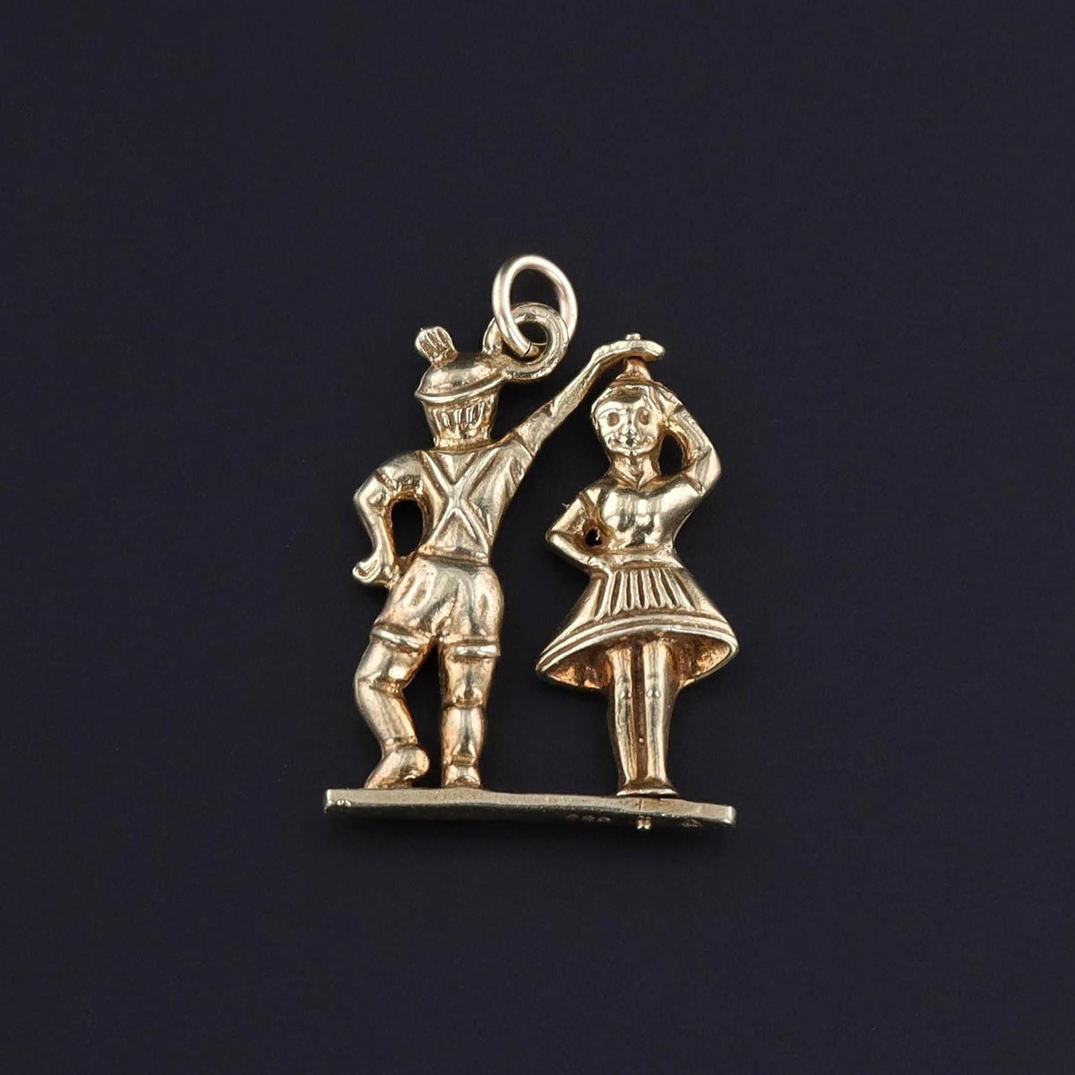 Vintage Moveable Dancers Pendant of 14k Gold - Trademark Antiques