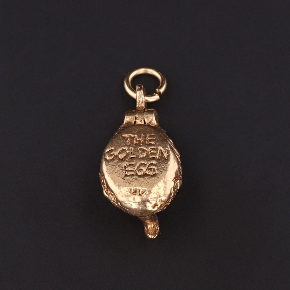 Vintage Moveable Goose with a Golden Egg Charm of 14k Gold - Trademark Antiques