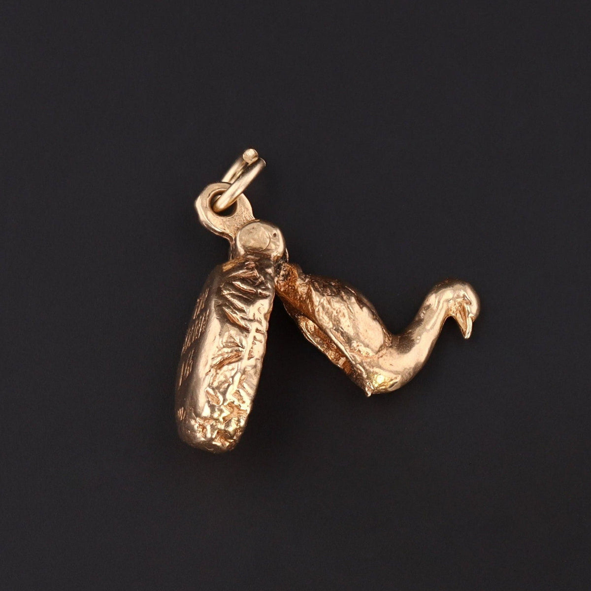 Vintage Moveable Goose with a Golden Egg Charm of 14k Gold - Trademark Antiques