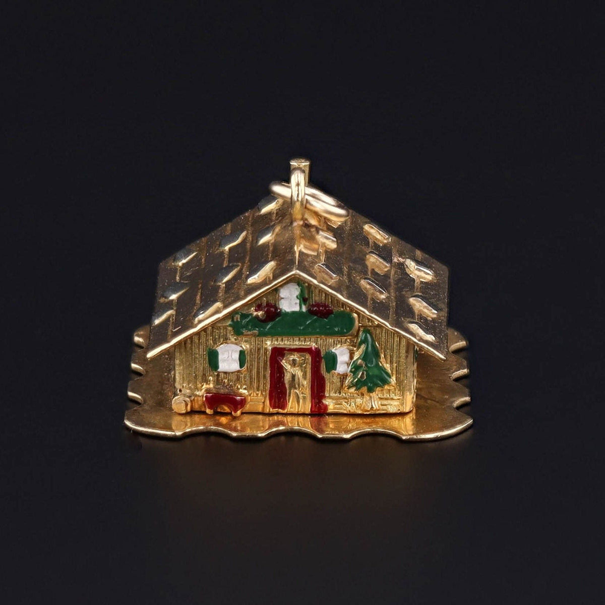 Vintage Moveable House Charm of 18k Gold - Trademark Antiques