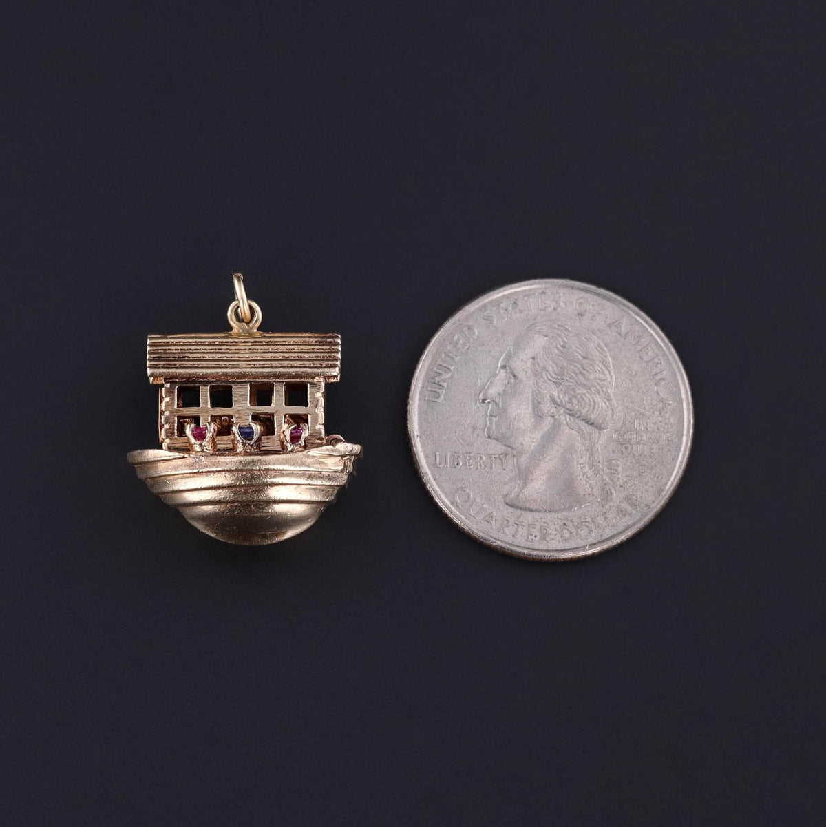 Vintage Moveable Noah's Ark Charm of 14k Gold - Trademark Antiques