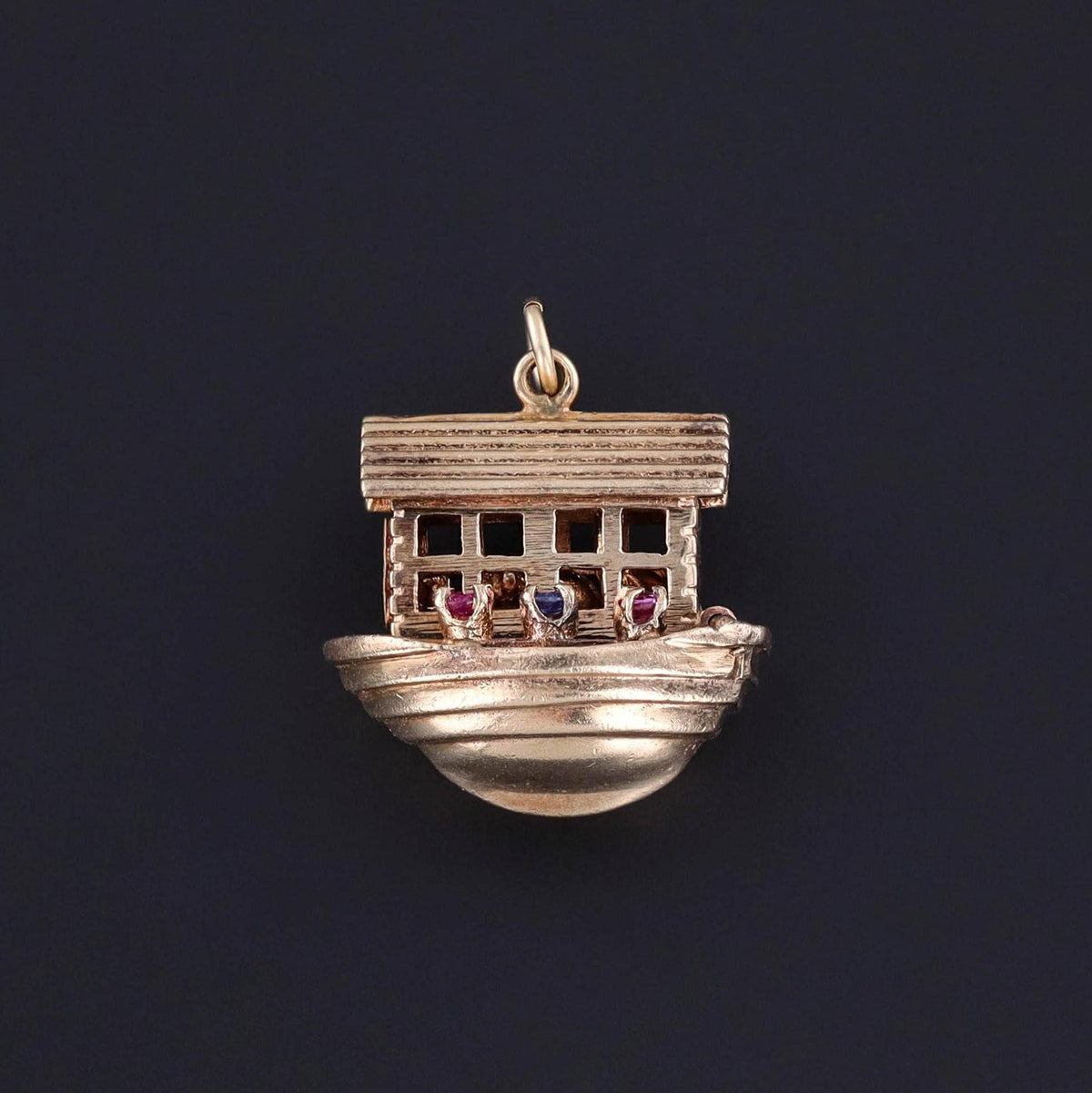 Vintage Moveable Noah's Ark Charm of 14k Gold - Trademark Antiques