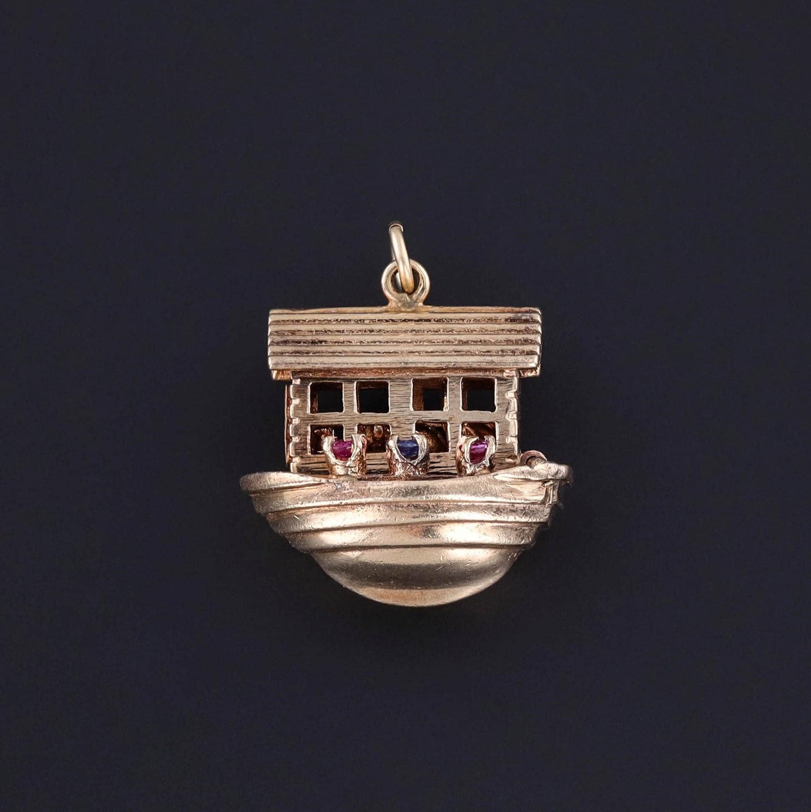 Vintage Moveable Noah's Ark Charm of 14k Gold - Trademark Antiques