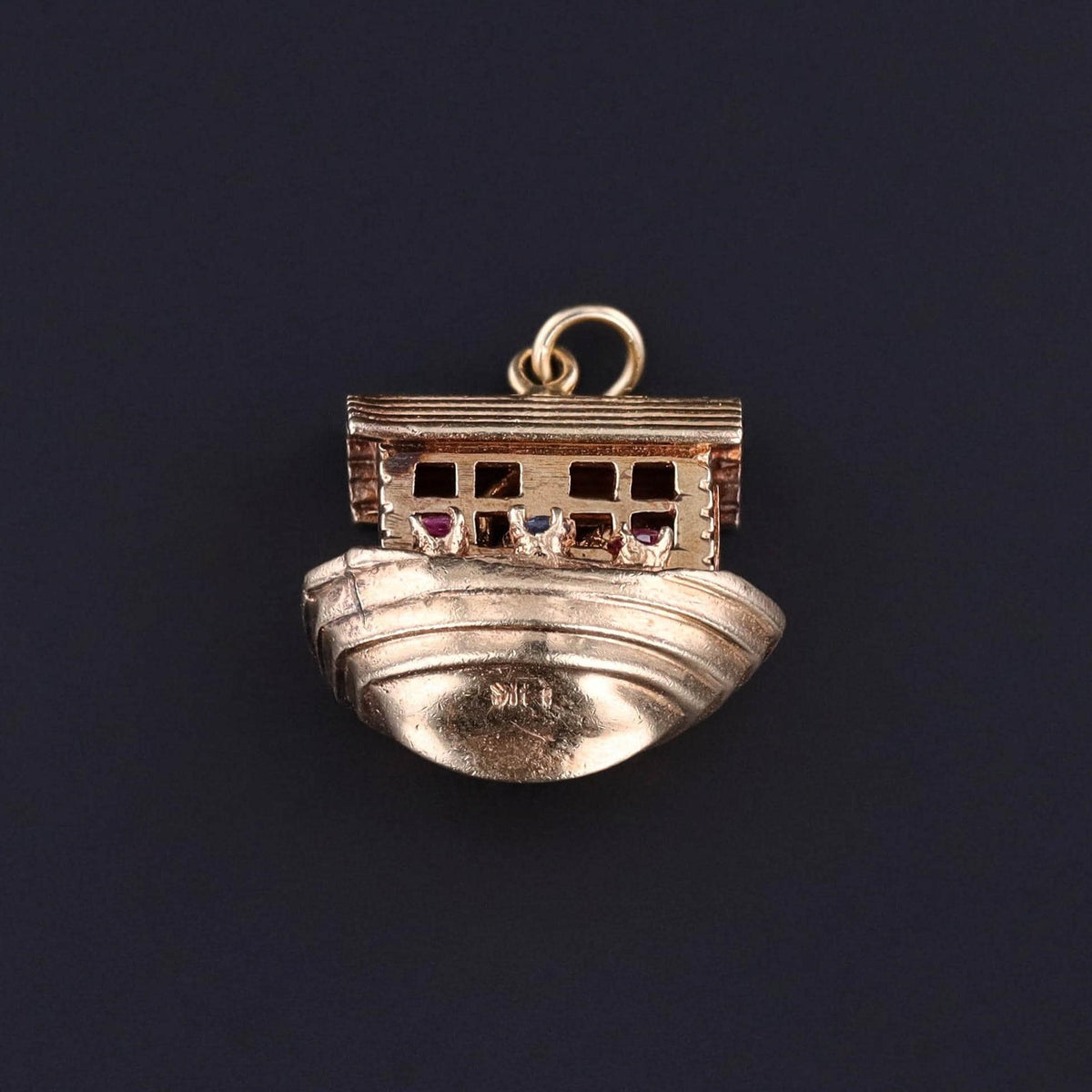 Vintage Moveable Noah's Ark Charm of 14k Gold - Trademark Antiques