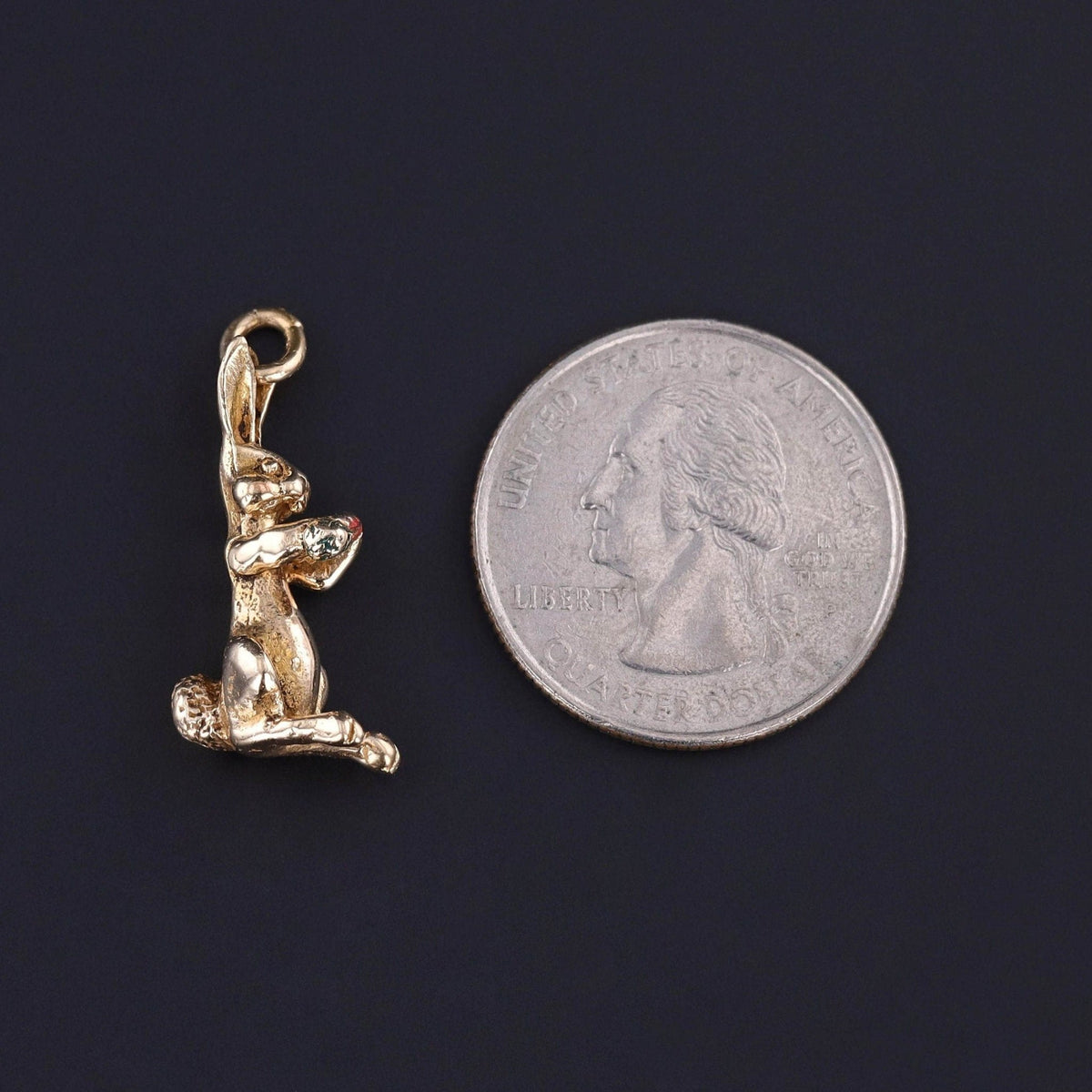 Vintage Moveable Rabbit Charm of 14k Gold - Trademark Antiques