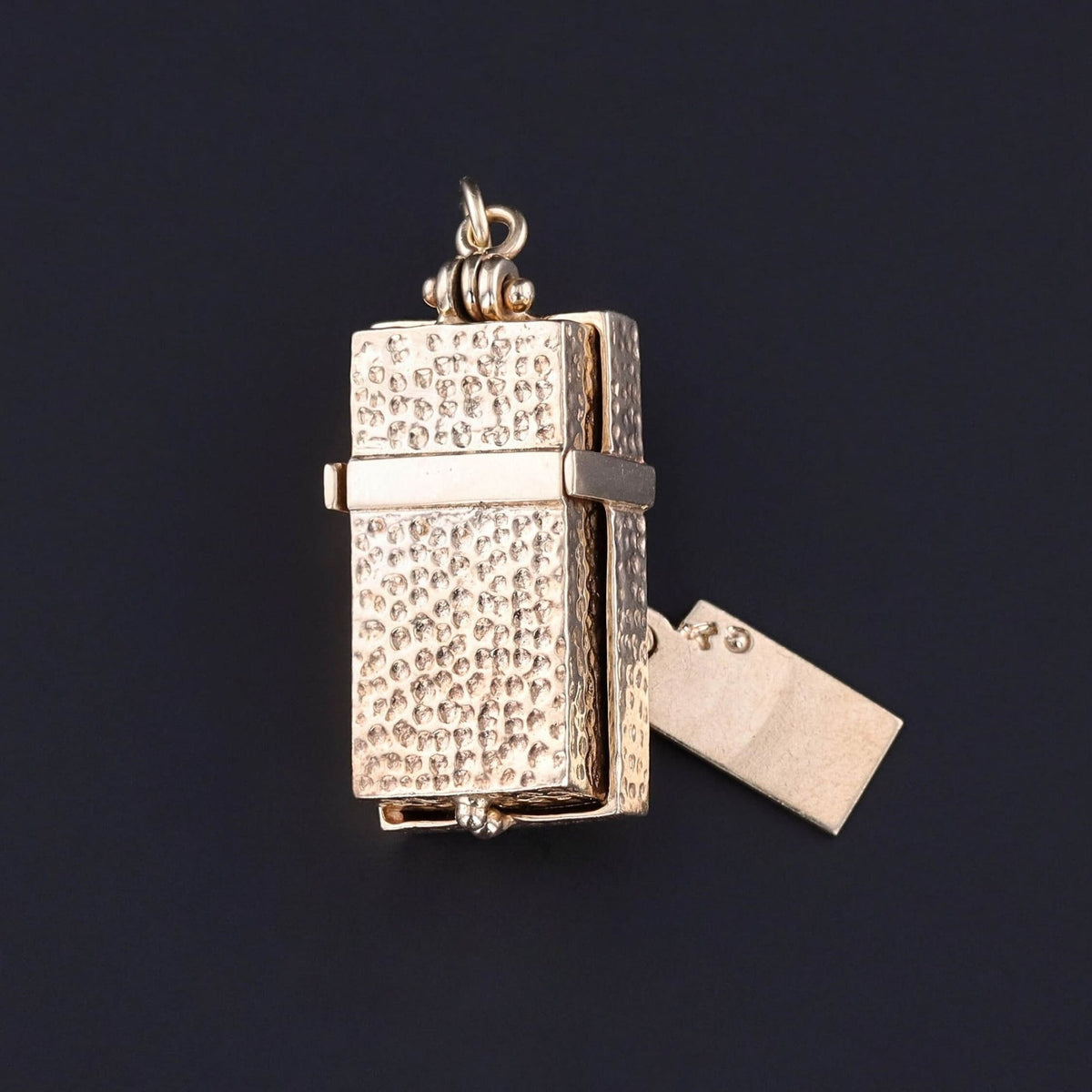 Vintage Moveable Rose in Box Charm of 14k Gold - Trademark Antiques