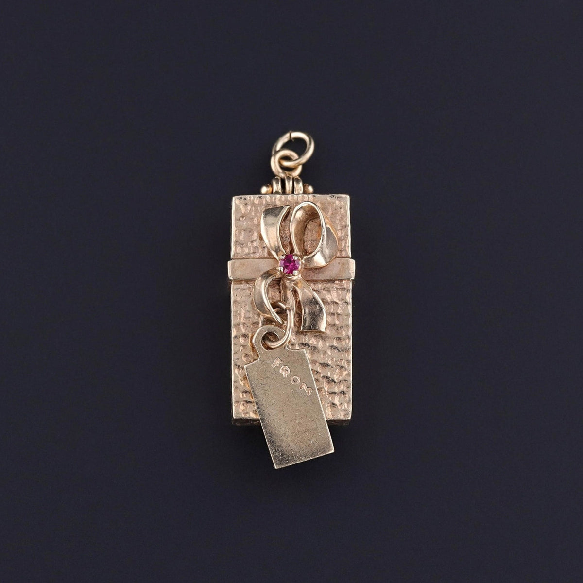 Vintage Moveable Rose in Box Charm of 14k Gold - Trademark Antiques